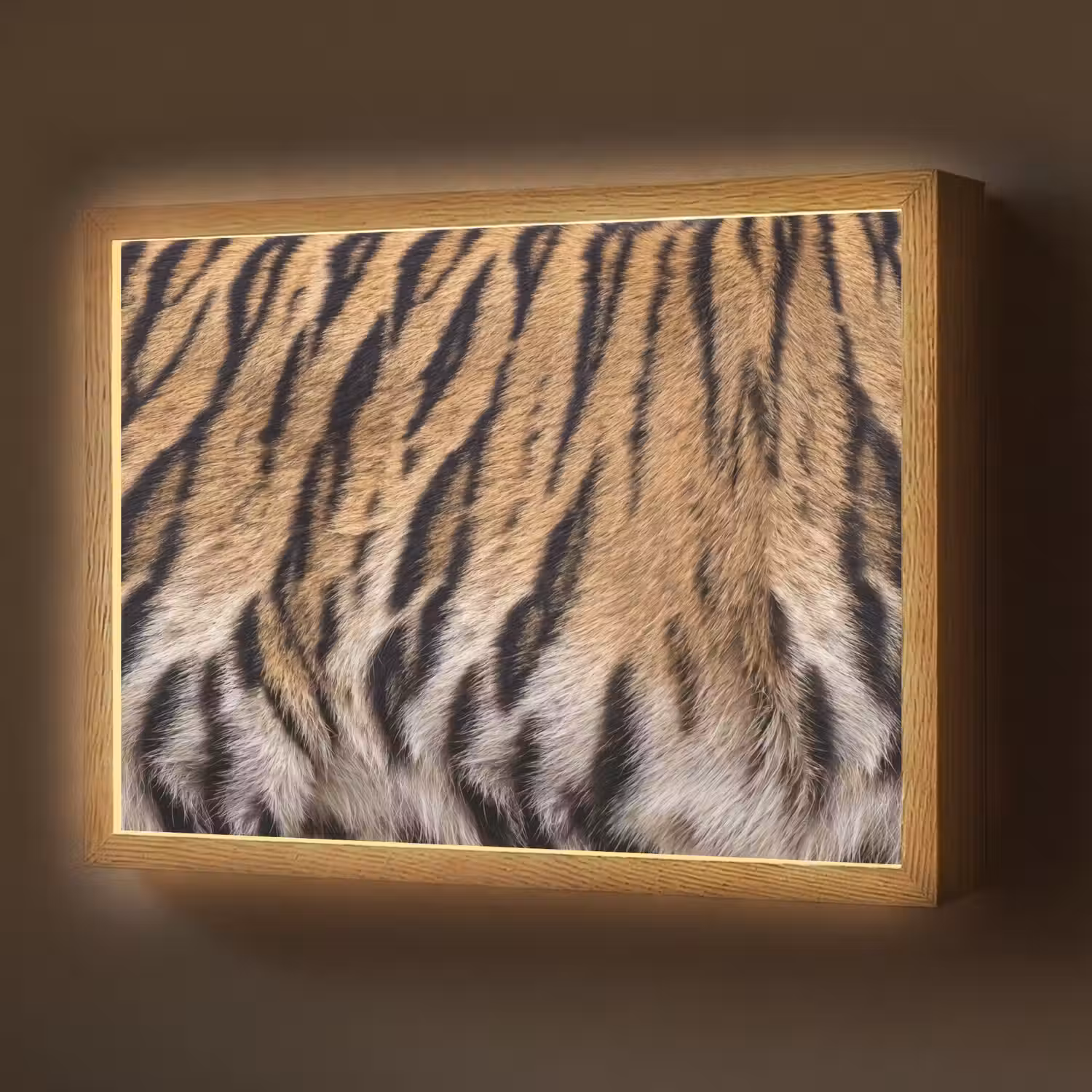 Tijgervacht - Klassiek - Zwart Light Box met batterij (Wandlamp) middel -z3d_website