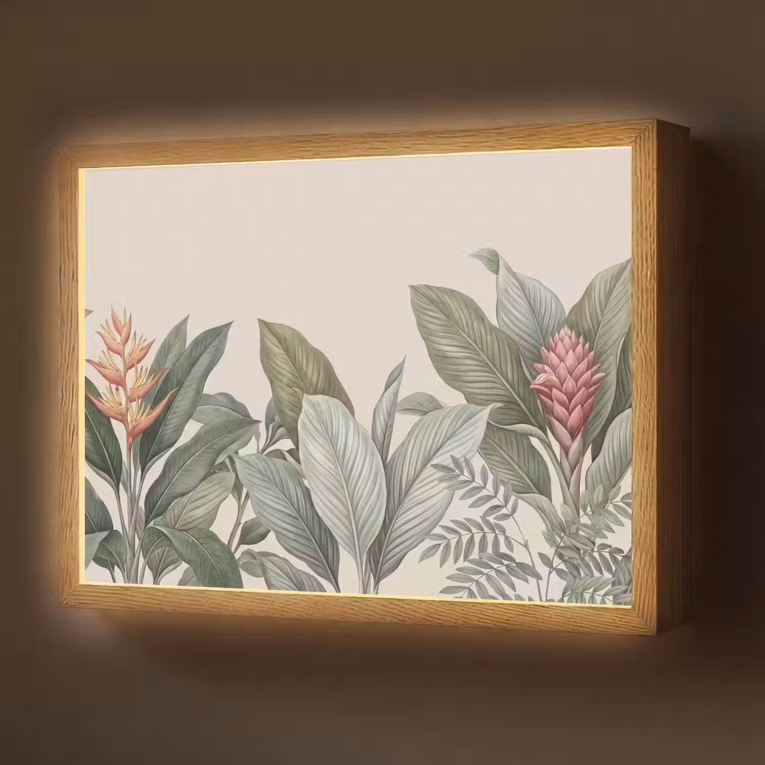 Tropisch - Planten - Modern - Groen Light Box met batterij (Wandlamp) middel -z3d_website