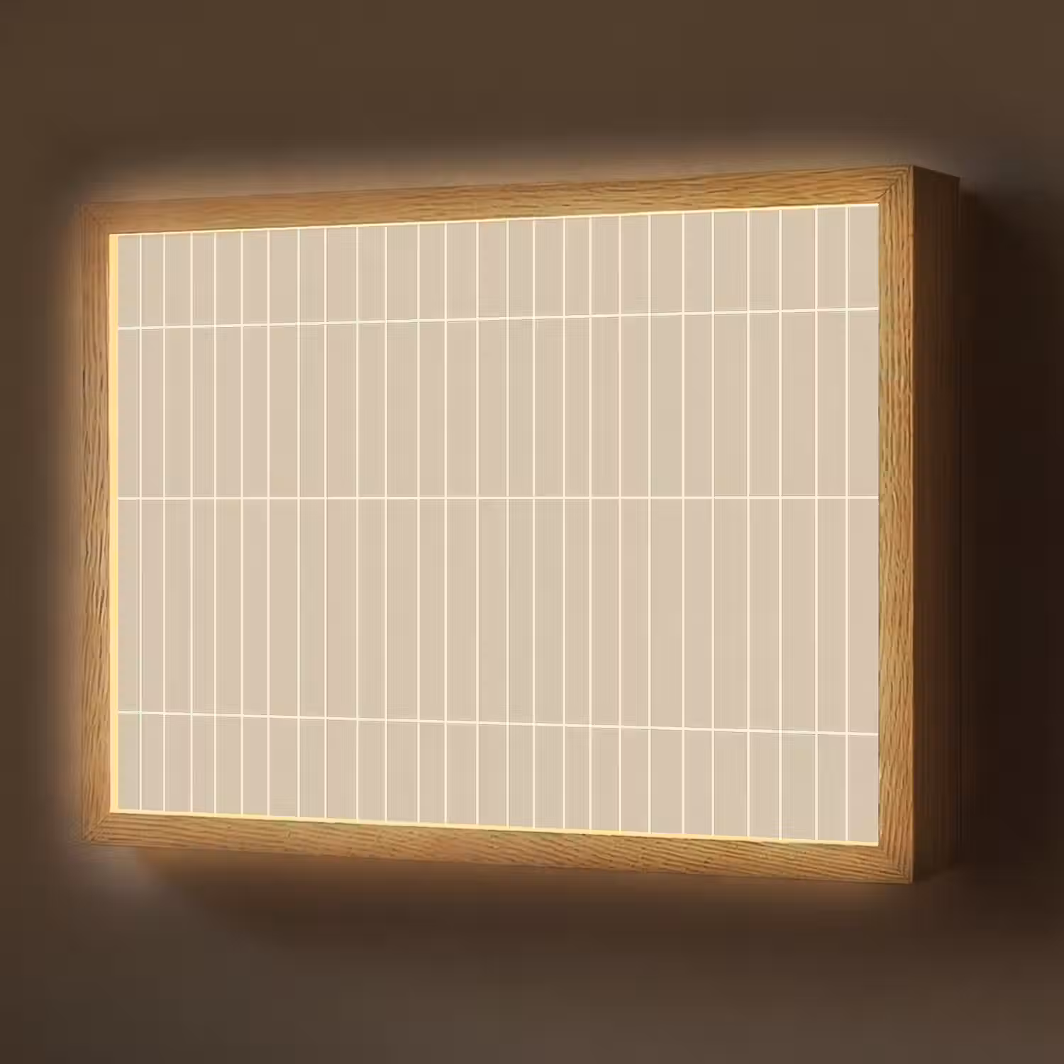 Verticaal - Wandtegel - Crème - Beige Light Box met batterij (Wandlamp) middel 907 -z3d_website