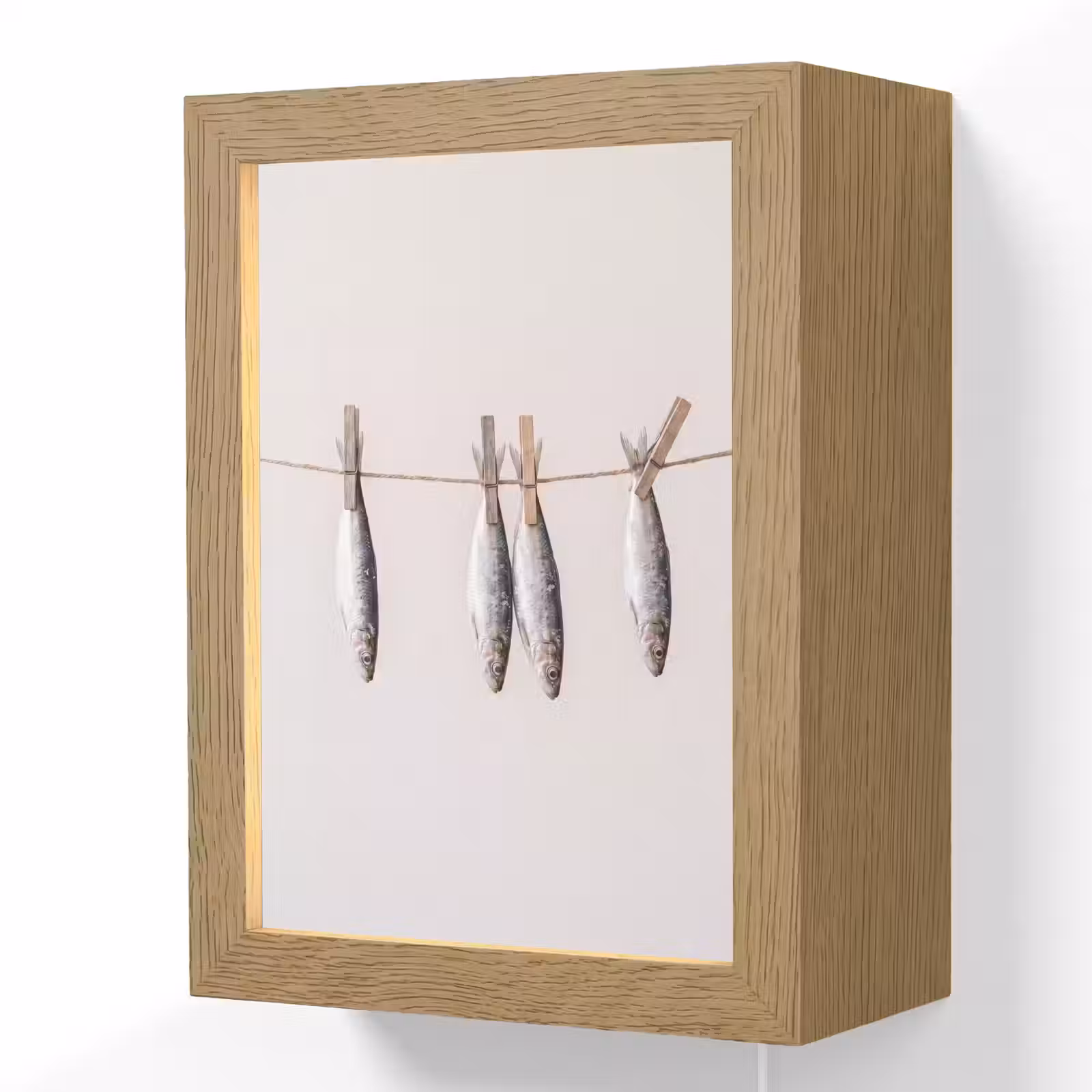 Lightbox - Wandlamp - Vis - Hangend - Eten - Vis - Hangend - Eten Light Box met kabel (Wandlamp) klein