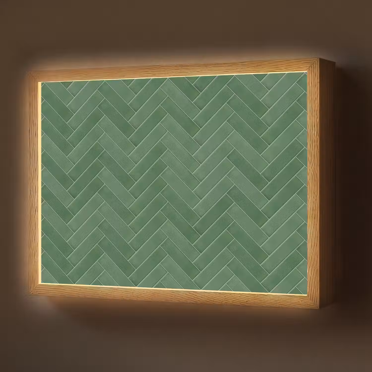 Visgraat - Wandtegel - Bosgroen Light Box met batterij (Wandlamp) middel 907 -z3d_website