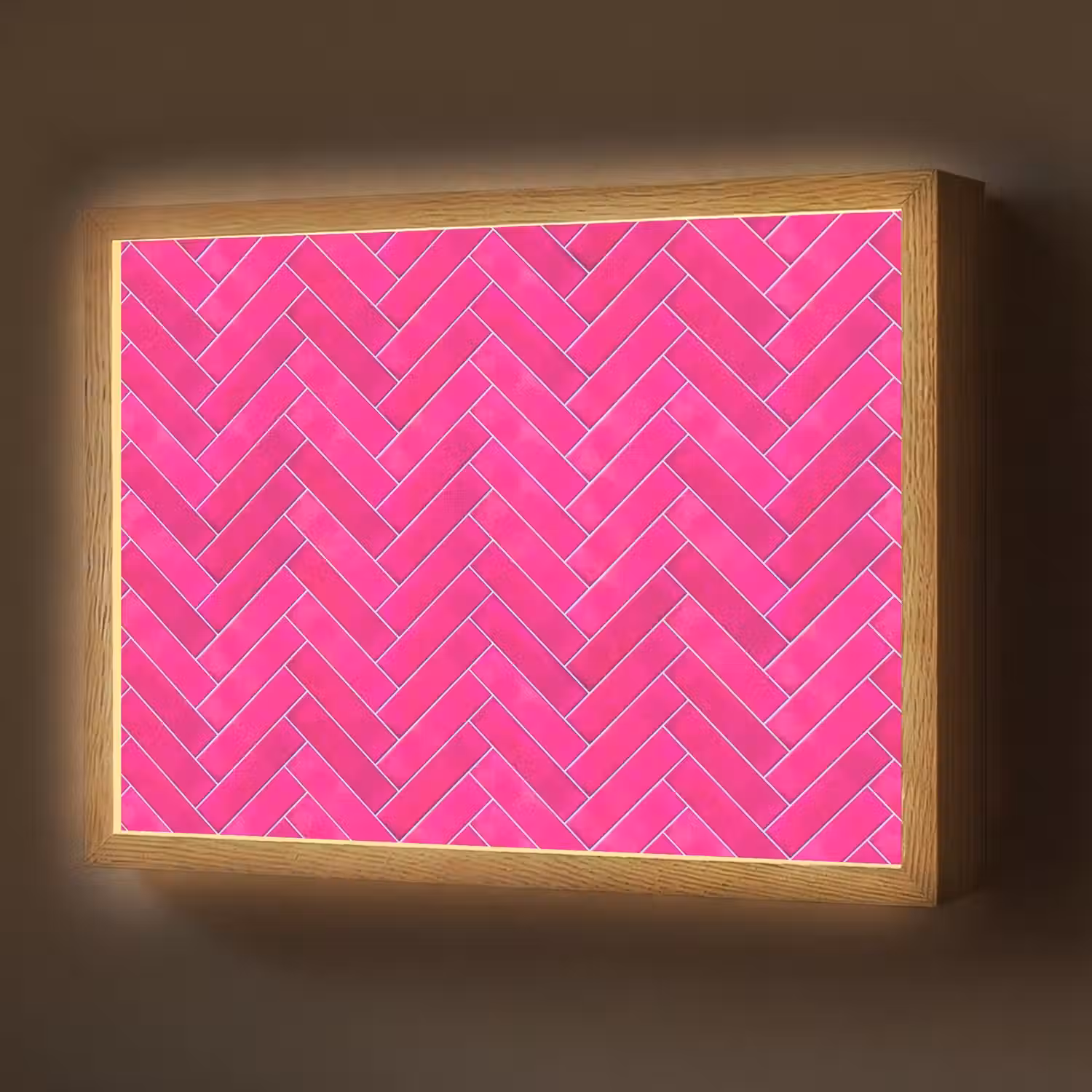 Visgraat - Wandtegel - Fuchsia - Roze Light Box met batterij (Wandlamp) middel 907 -z3d_website