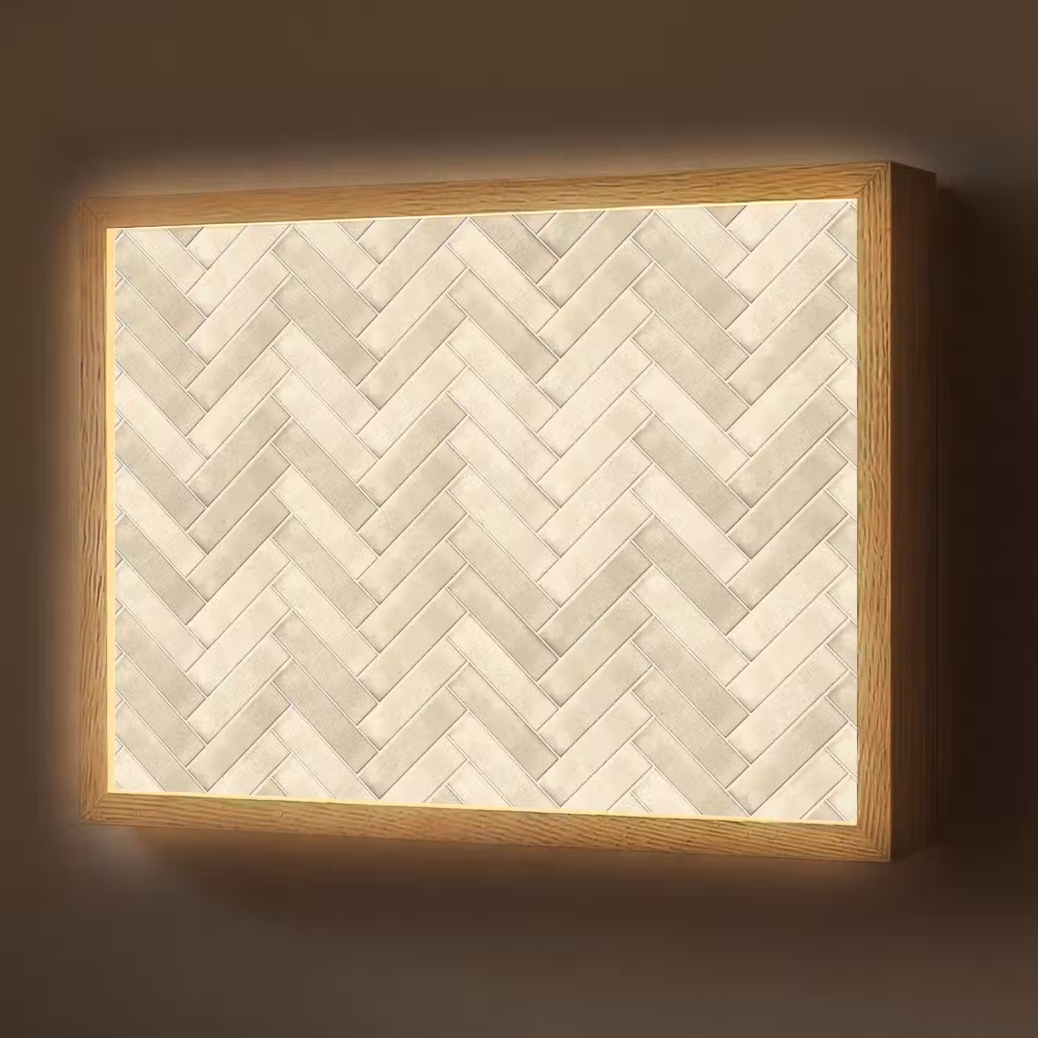 Visgraat - Wandtegel - Licht Beige Light Box met batterij (Wandlamp) middel 907 -z3d_website