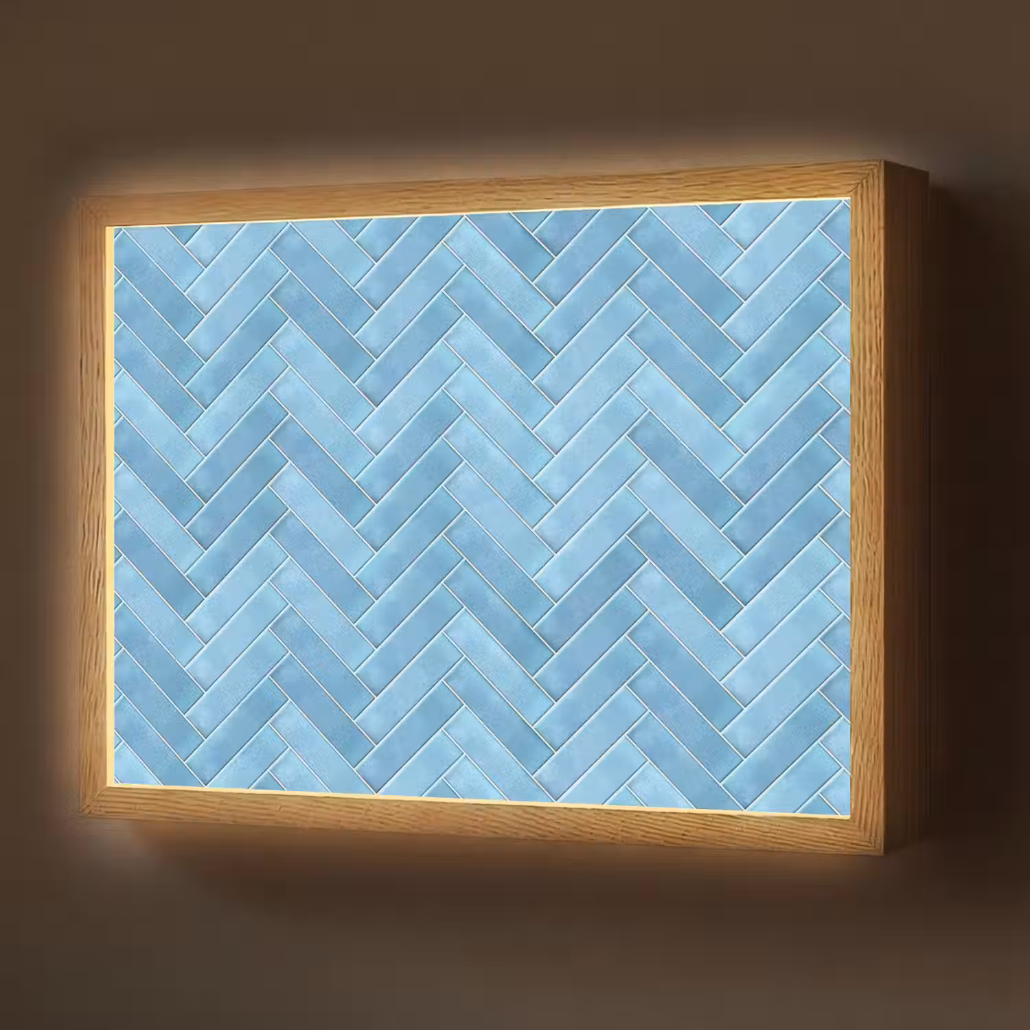 Visgraat - Wandtegel - Lichtblauw Light Box met batterij (Wandlamp) middel 907 -z3d_website