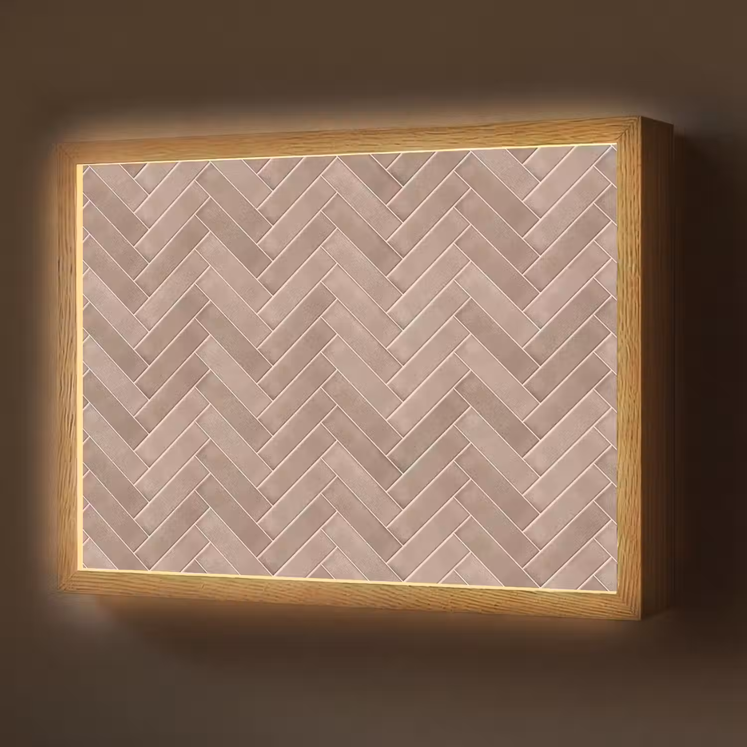Visgraat - Wandtegel - Oudroze - Terracotta Light Box met batterij (Wandlamp) middel 907 -z3d_website