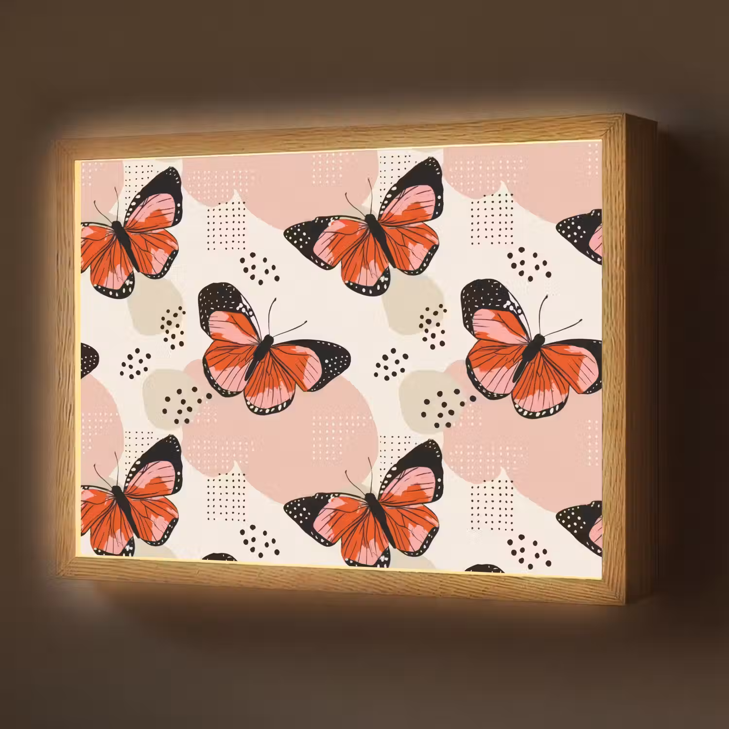 Vlinders - Retro - Kleurrijk Light Box met batterij (Wandlamp) middel 907 -z3d_website