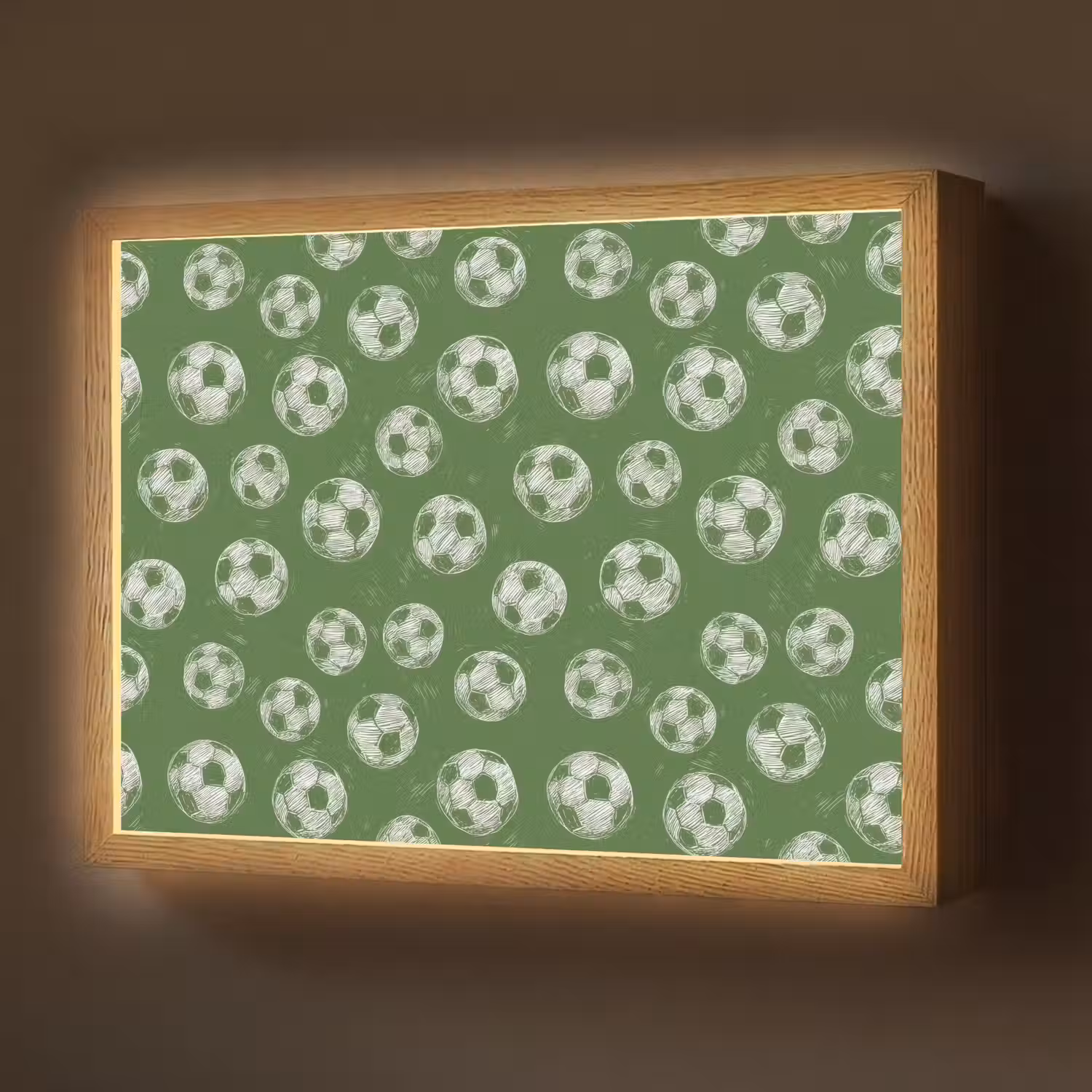 Voetbal - Sport - Groen Light Box met batterij (Wandlamp) middel 907 -z3d_website