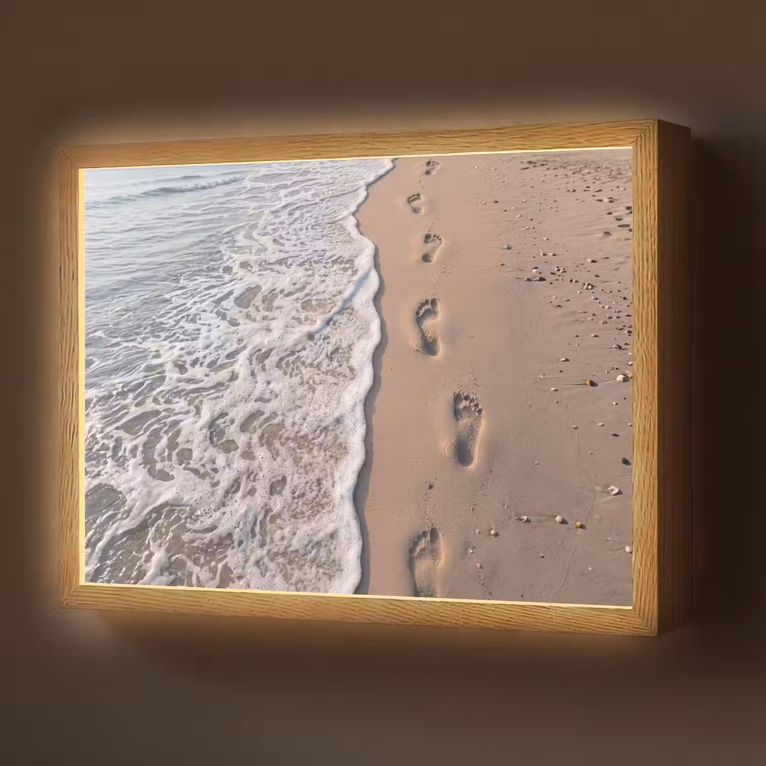 Voetstappen - Vloedlijn - Zee Light Box met batterij (Wandlamp) middel -z3d_website