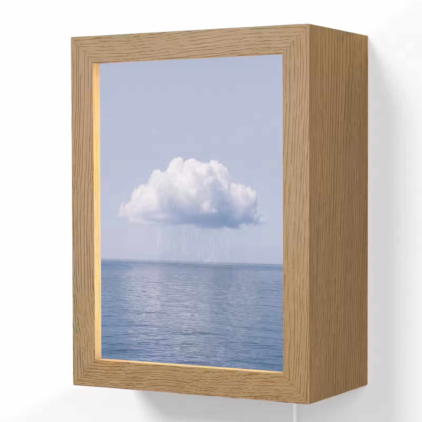 Lightbox - Wandlamp - Wolk - Regen - Natuur - Wolk - Regen - Natuur Light Box met kabel (Wandlamp) klein