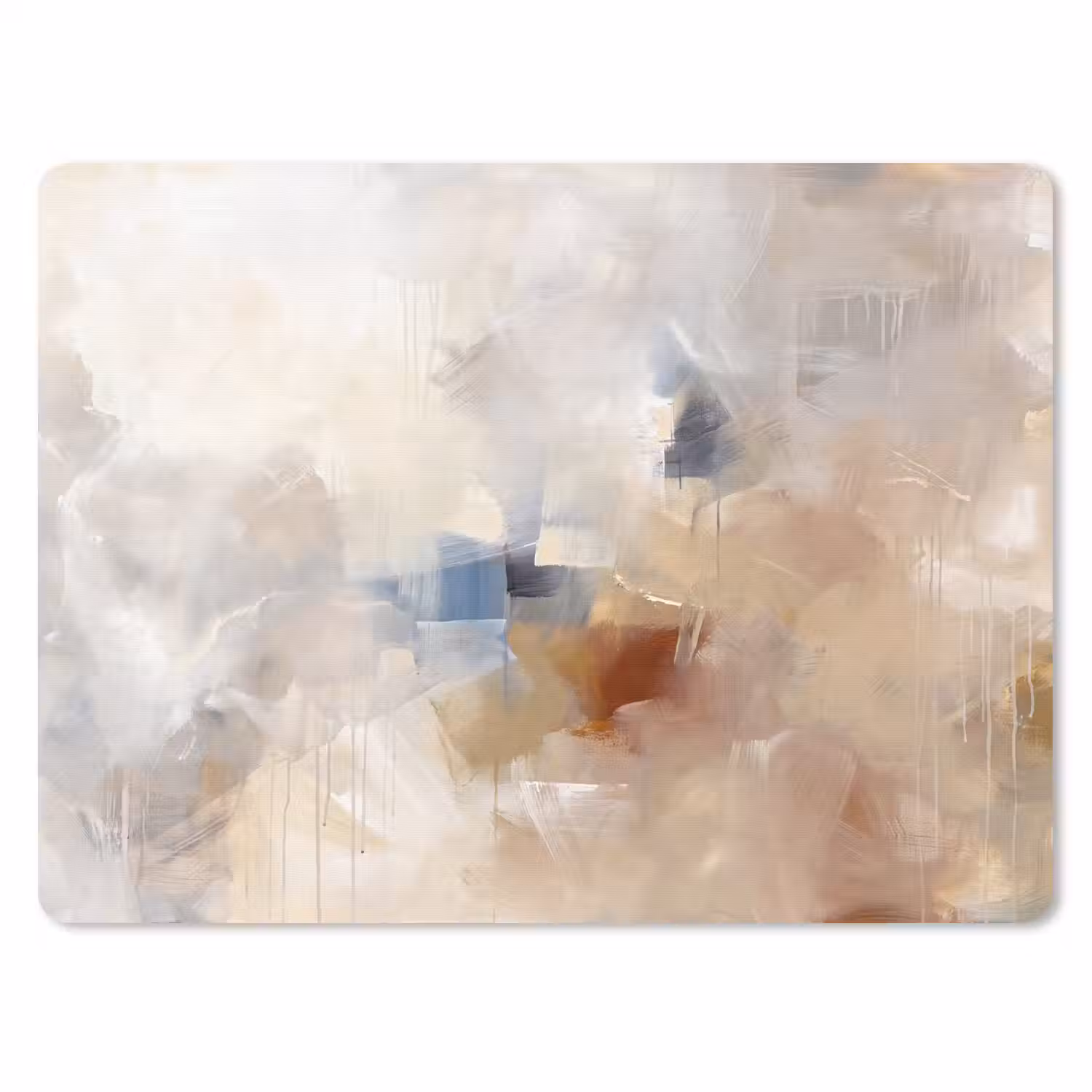 Abstract - Borstelstreken - Modern - Beige - Kunst muismat rubber klein -3d