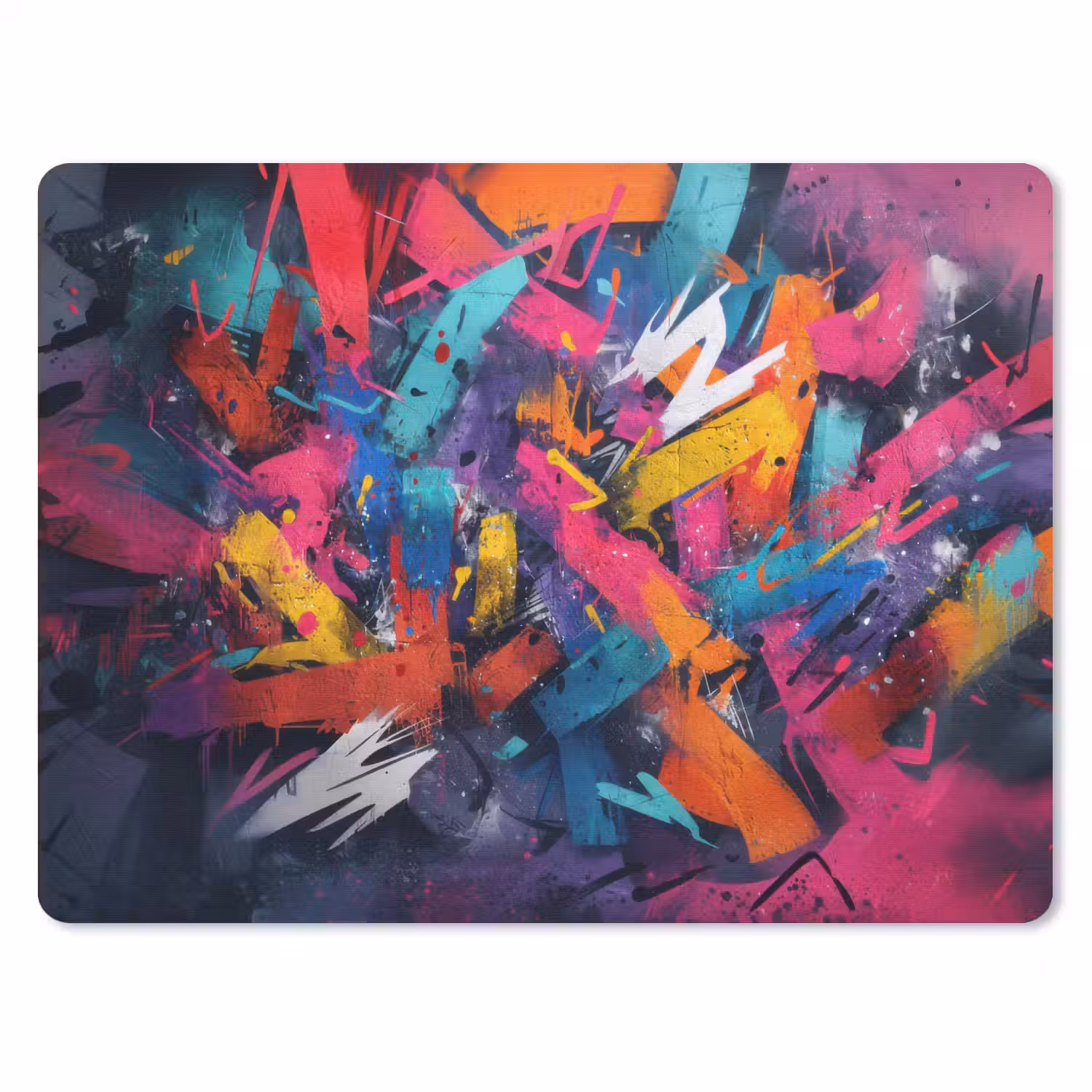 Abstract - Explosie - Neonkleuren muismat rubber klein -3d