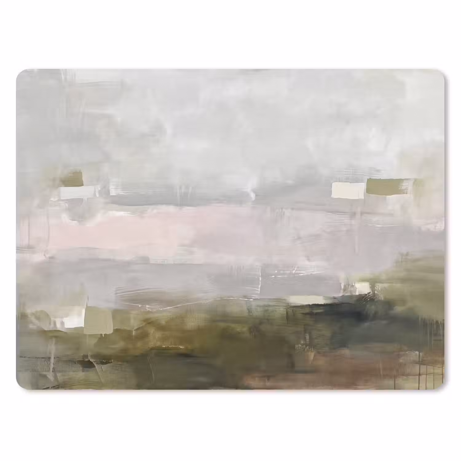 Abstract - Gelaagd - Kunst - Modern - Grijs-Groen muismat rubber klein -3d