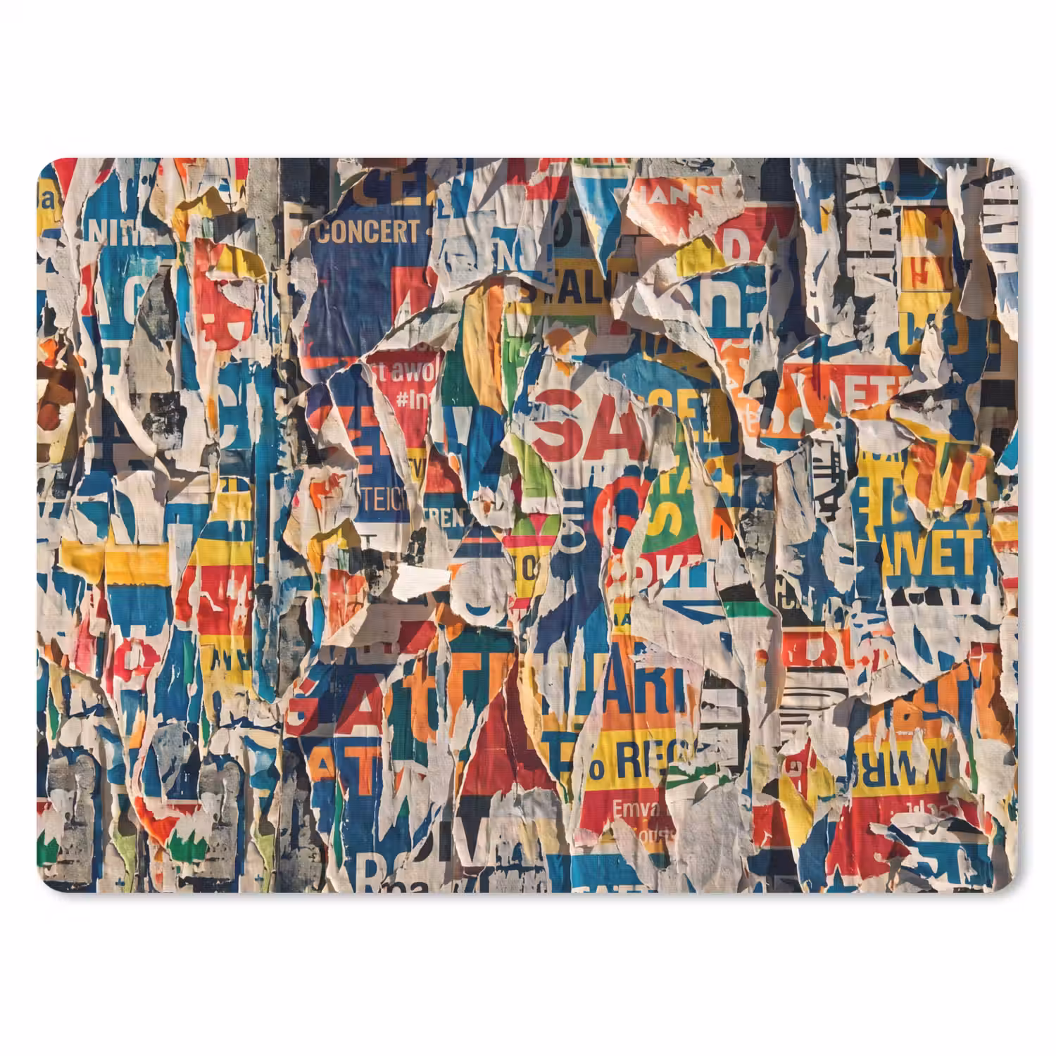 Abstract - Gelaagd papier - Urban - Modern - Kleurrijk muismat rubber klein -3d