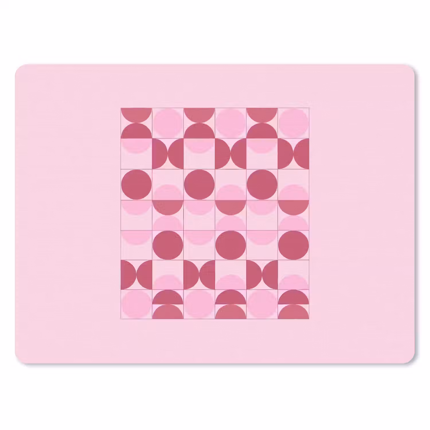 Abstract - Geometrisch - Cirkels - Roze - Modern muismat rubber klein -3d