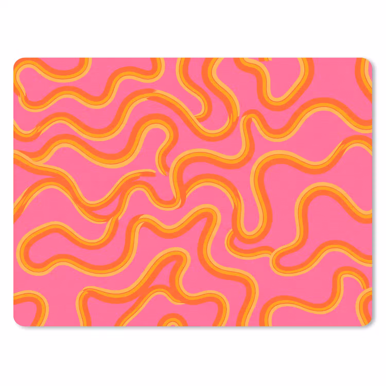 Abstract - Golvende lijnen - Modern - Kleurrijk muismat rubber klein -3d