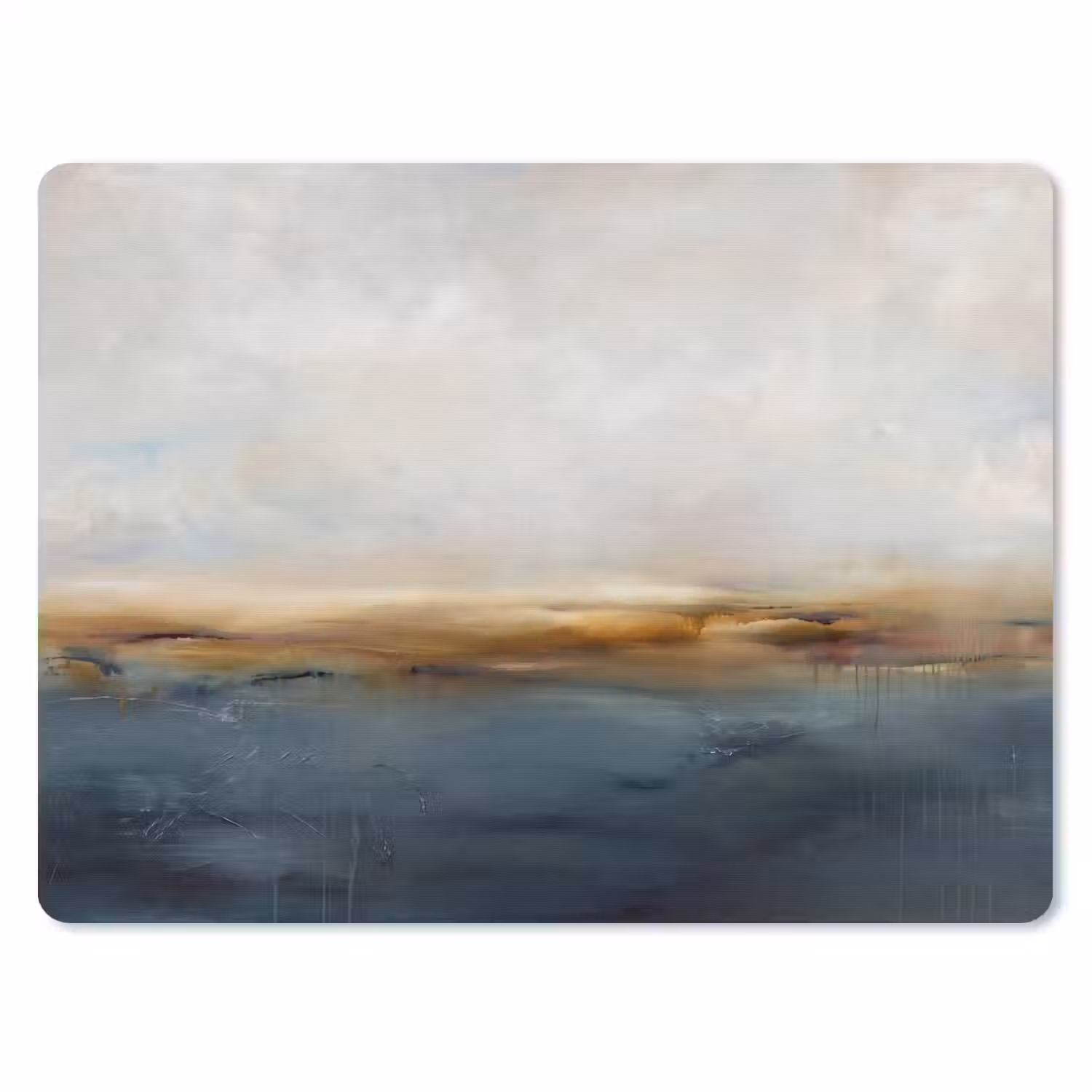 Abstract - Horizon - Water - Modern - Beige muismat rubber klein -3d