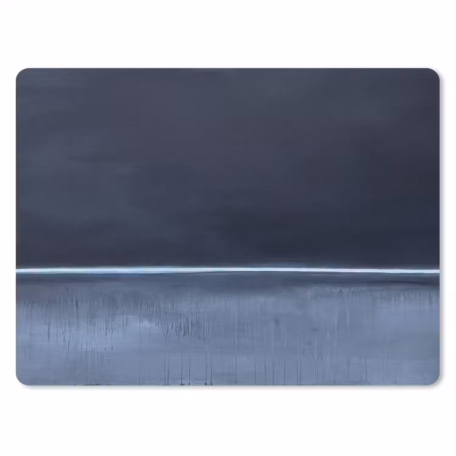 Abstract - Horizontale lijn - Minimalistisch - Donkerblauw - Kunst muismat rubber klein -3d