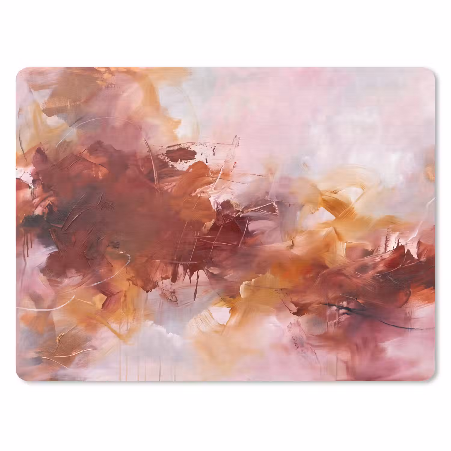 Abstract - Kleurrijk - Kunst - Modern - Roze-Rood muismat rubber klein -3d