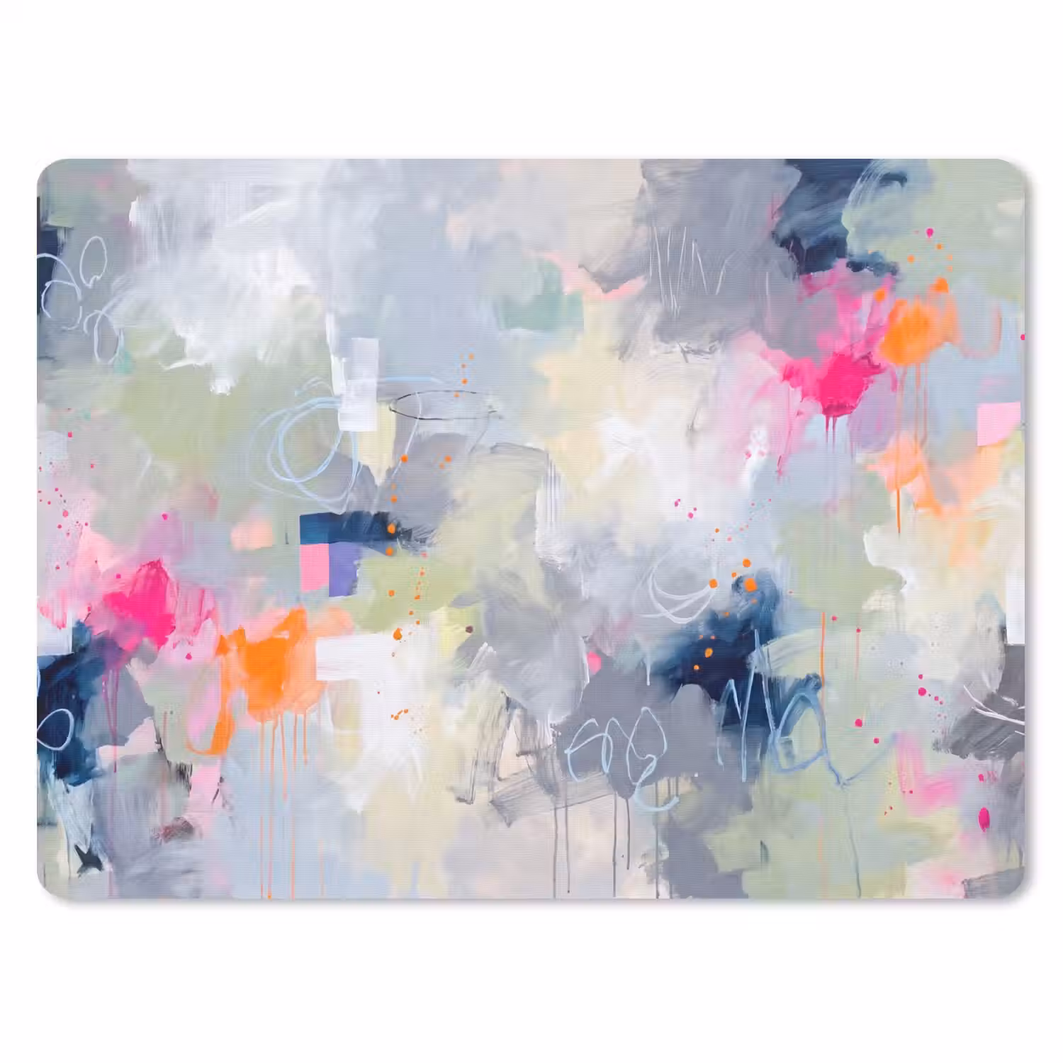 Abstract - Kleurrijk - Modern - Kunst muismat rubber klein -3d