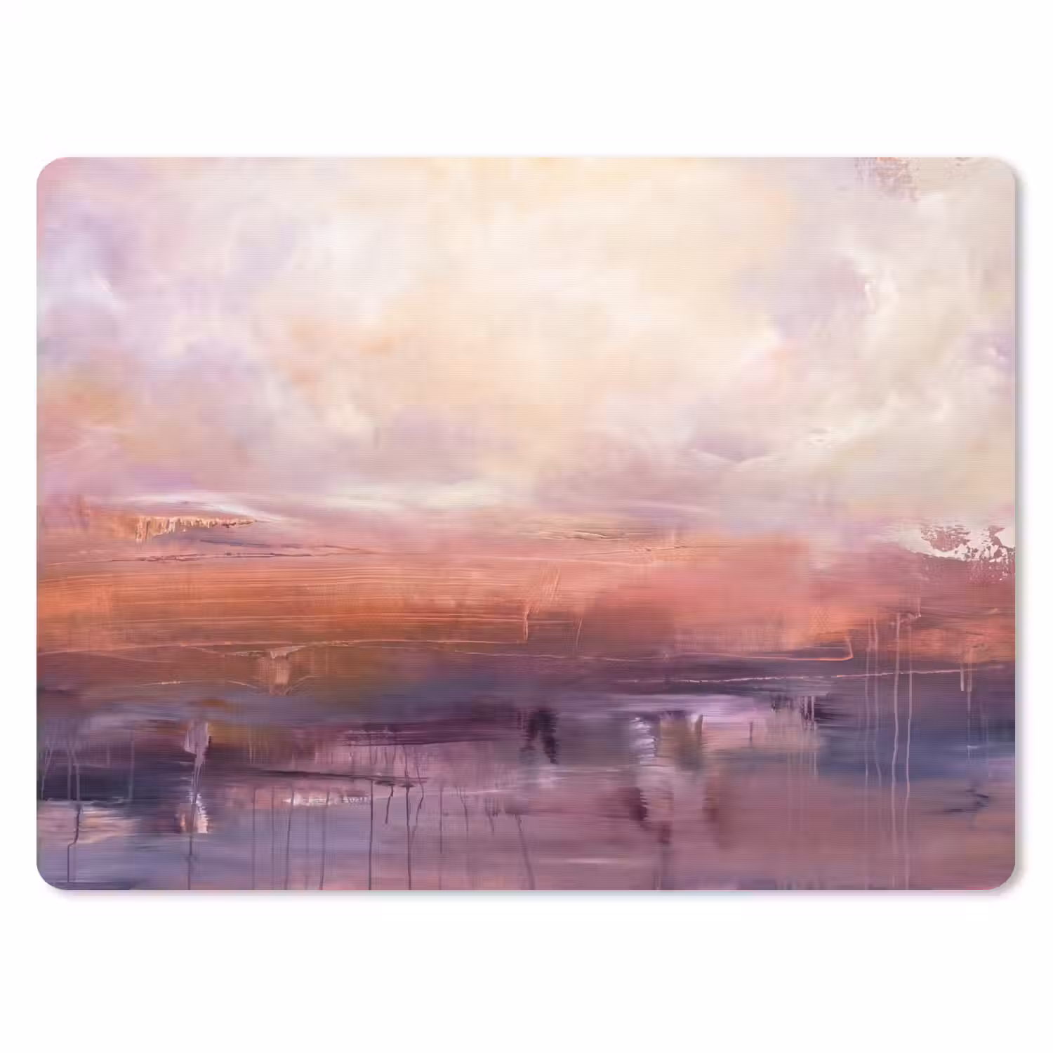 Abstract - Landschap - Modern - Paars - Oranje muismat rubber klein -3d