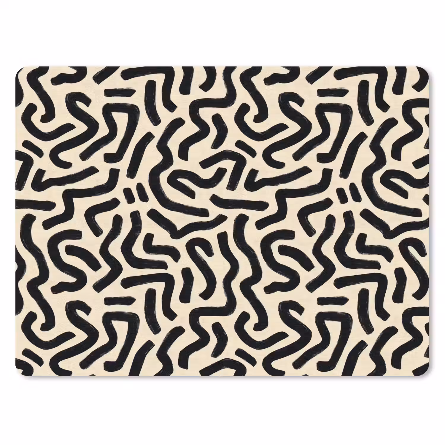 Abstract - Lijnen - Zwart muismat rubber klein 262 -3d