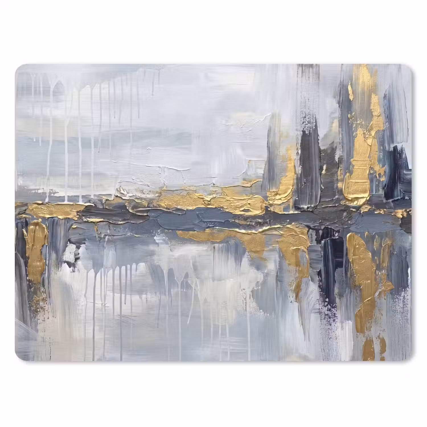 Abstract - Structuur - Goud - Grijs - Modern muismat rubber klein -3d