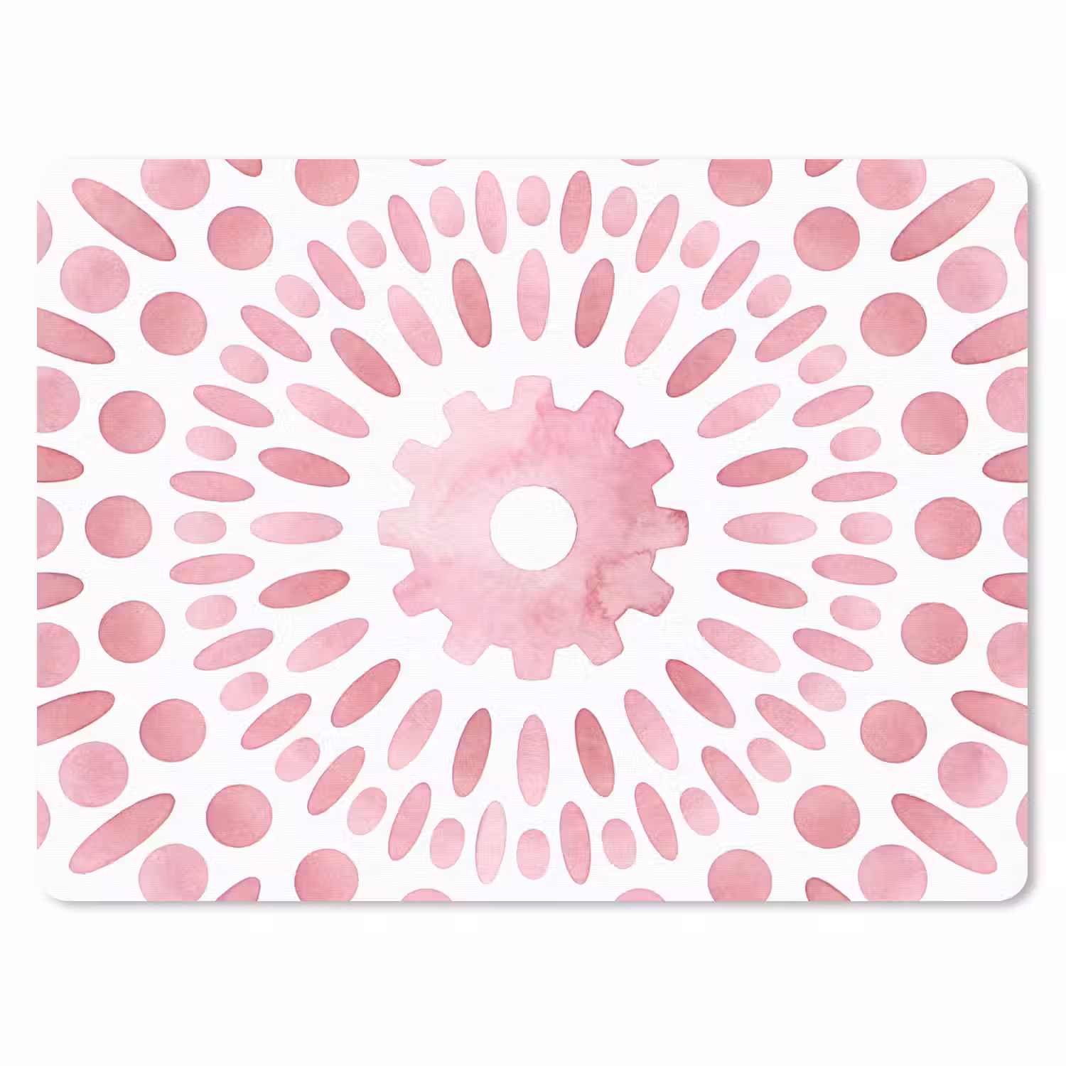 Abstract - Vormen - Patroon - Aquarel - Roze muismat rubber klein -3d