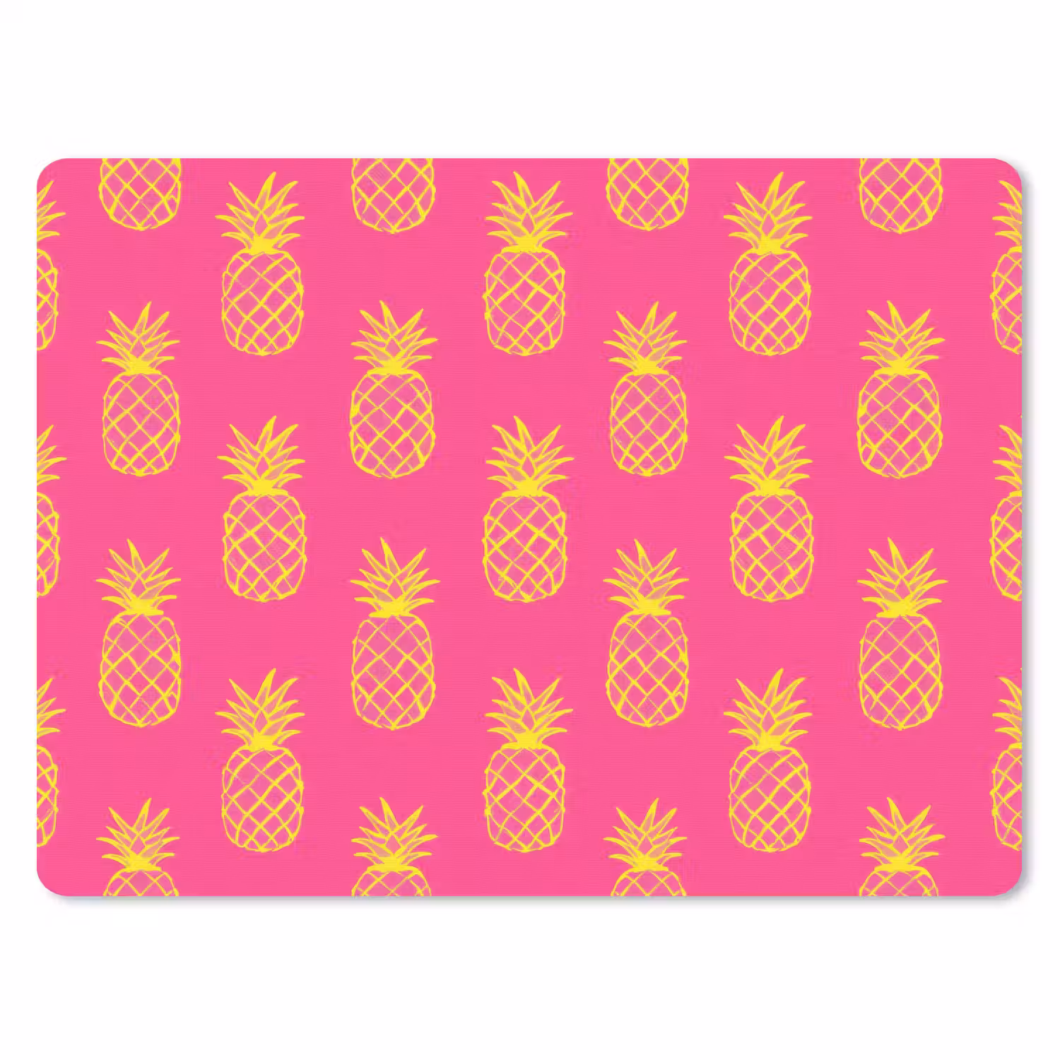 Ananas - Trendy - Roze muismat rubber klein 262 -3d