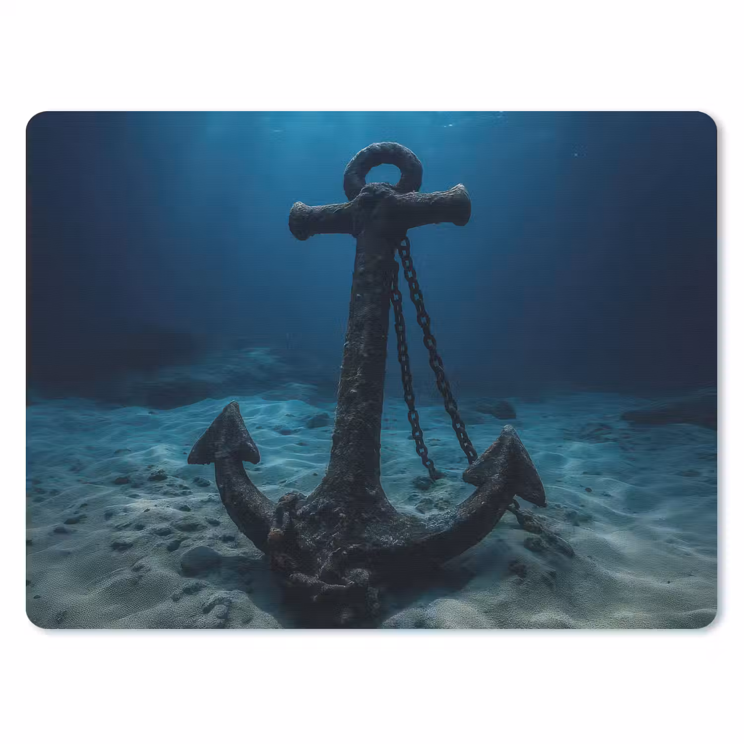 Anker - Ijzer - Zeebodem - Zand muismat rubber klein -3d