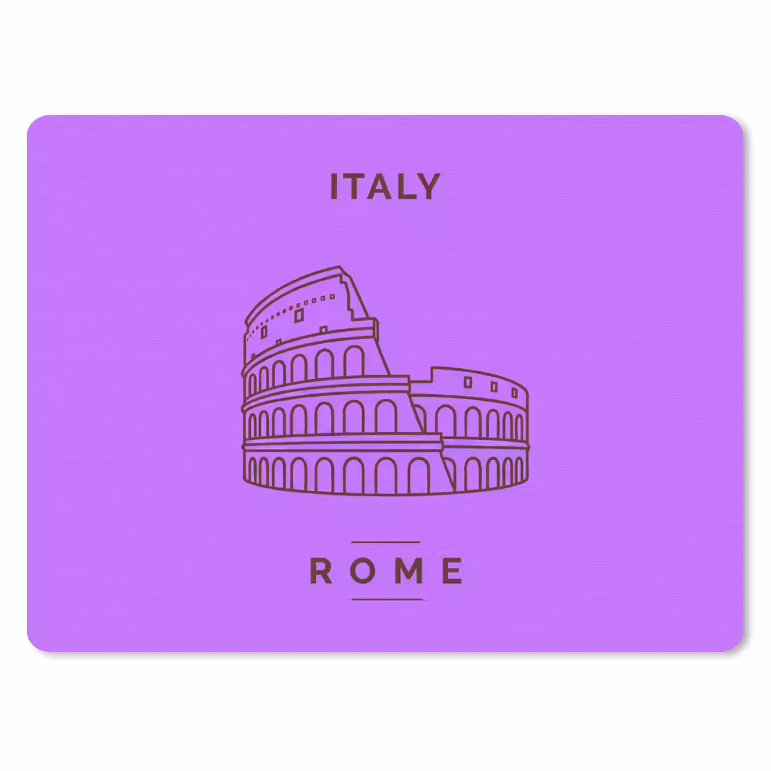 Architectuur - Colosseum - Rome - Minimalistisch - Paars muismat rubber klein -3d
