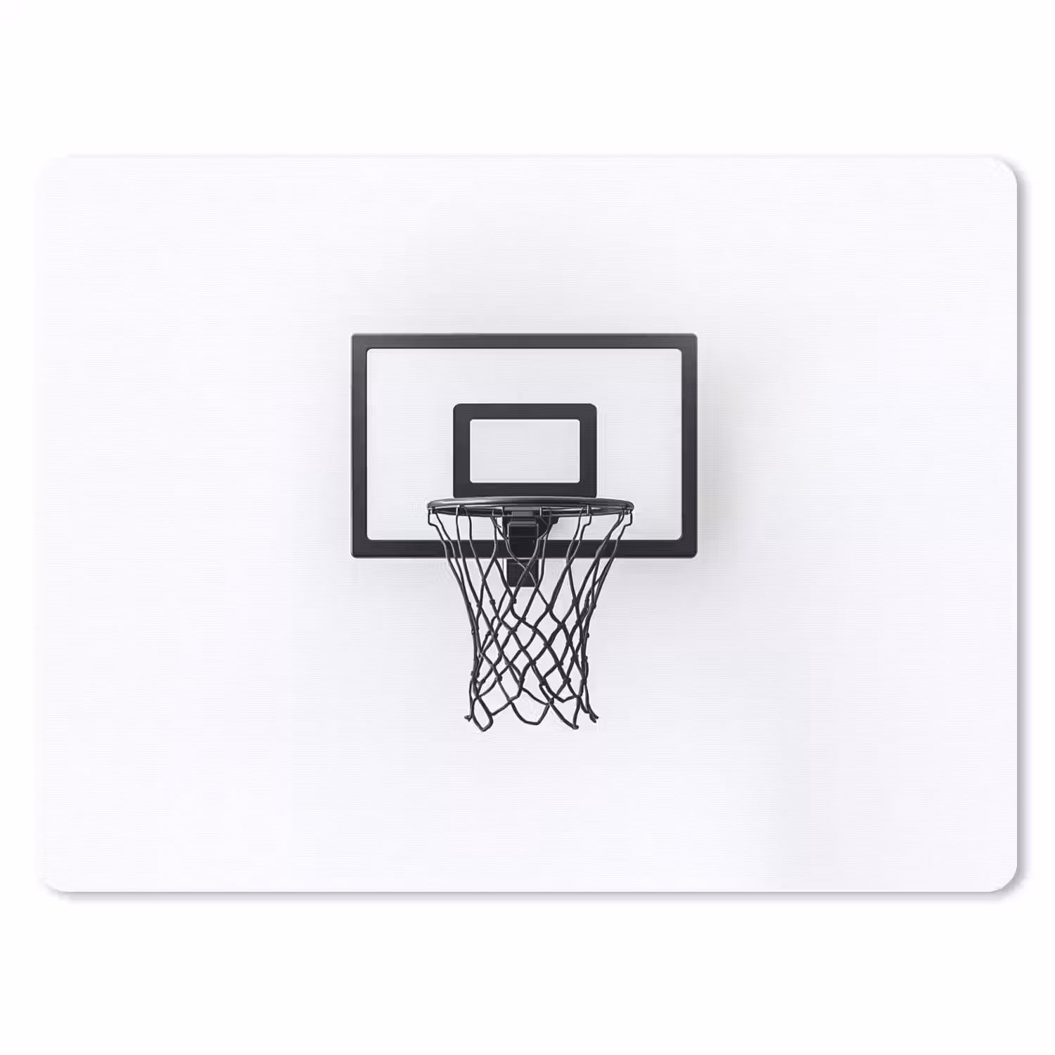 Basketbalbord - Minimalistisch - Zwart muismat rubber klein -3d