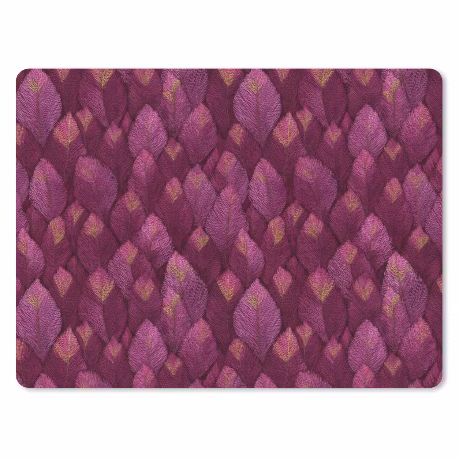 Bladeren - Patroon - Burgundy muismat rubber klein 262 -3d
