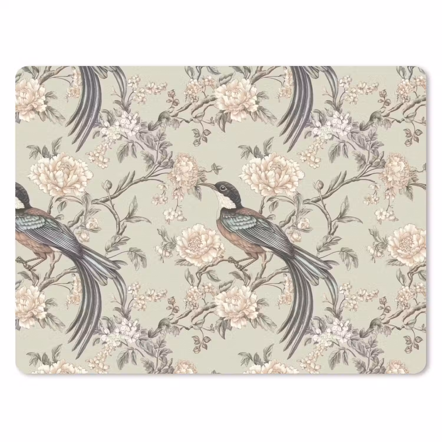Bloem - Vogel - Kleurrijk muismat rubber klein 262 -3d