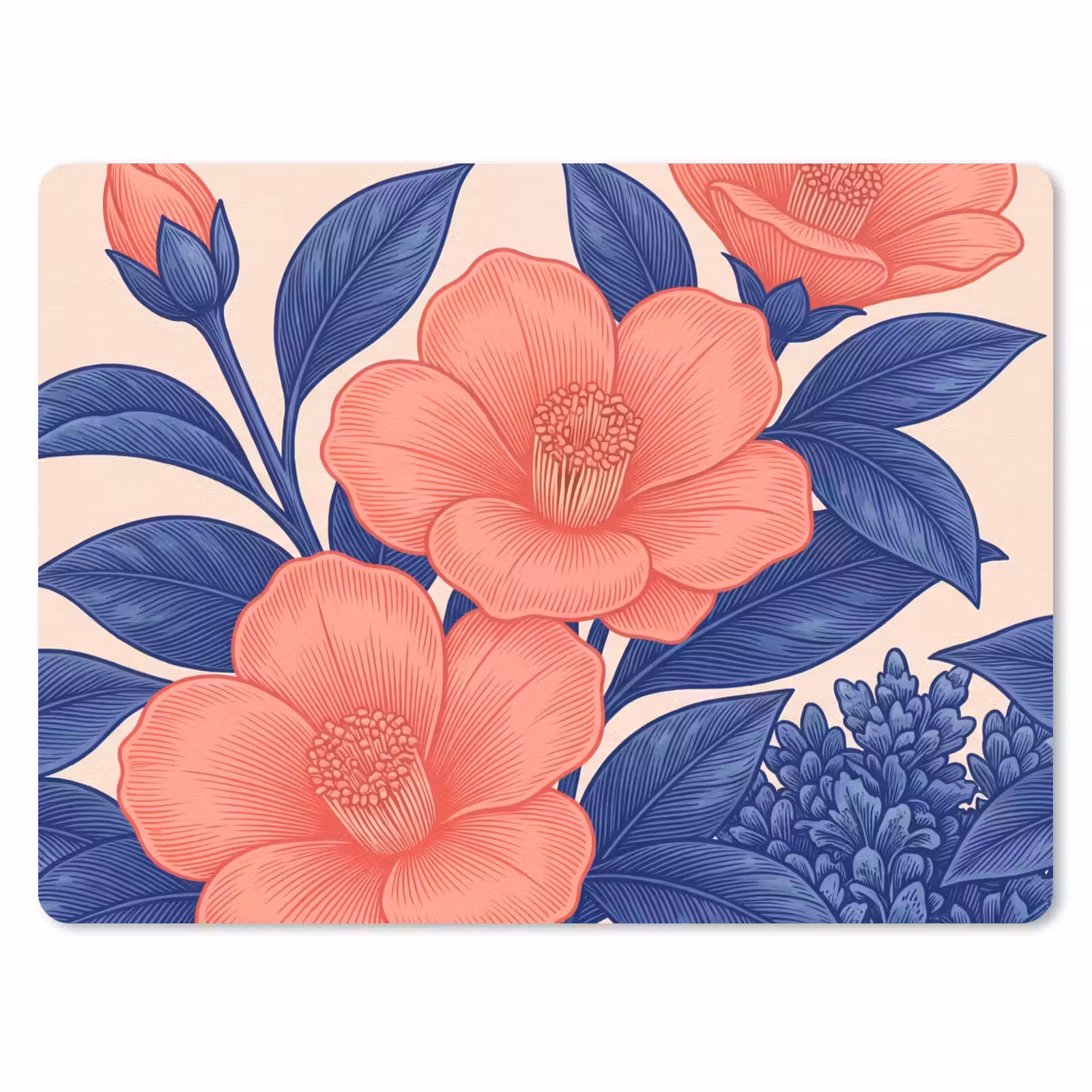 Muismat - Bloemen - Bladeren - Botanisch - Bloemen - Bladeren - Botanisch muismat rubber klein