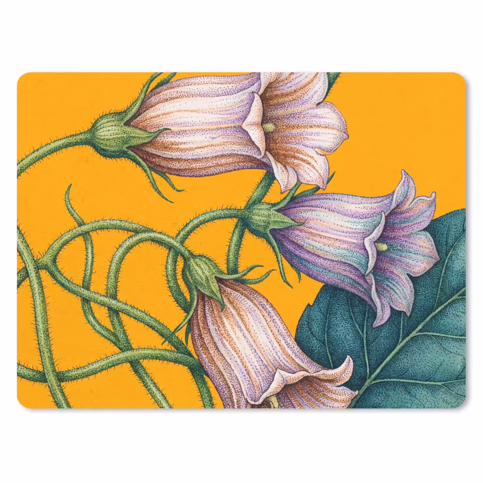 Muismat - Bloemen - Botanisch - Geel - Bloemen - Botanisch - Geel muismat rubber klein
