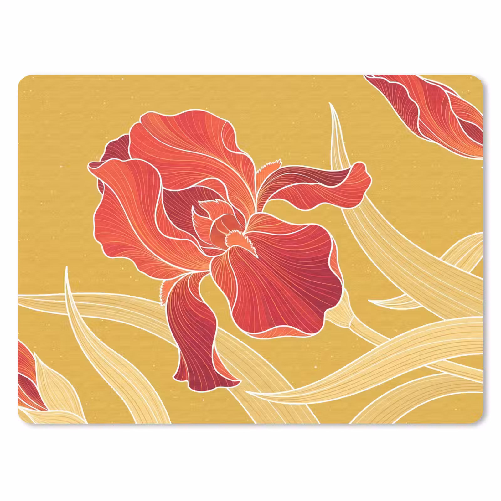Muismat - Bloemen - Illustratie - Rood - Bloemen - Illustratie - Rood muismat rubber klein