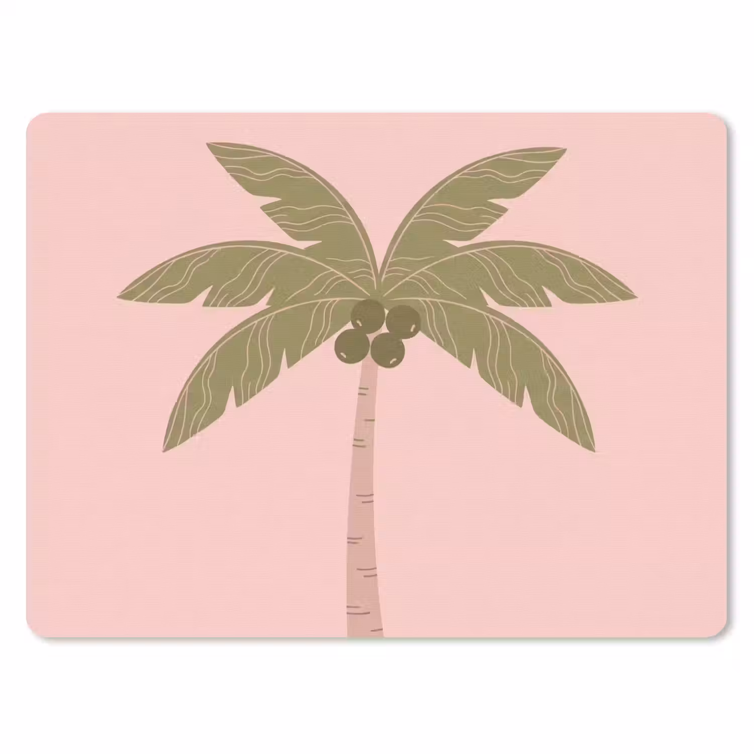 Boom - Palm - Natuur - Illustratie - Roze muismat rubber klein -3d
