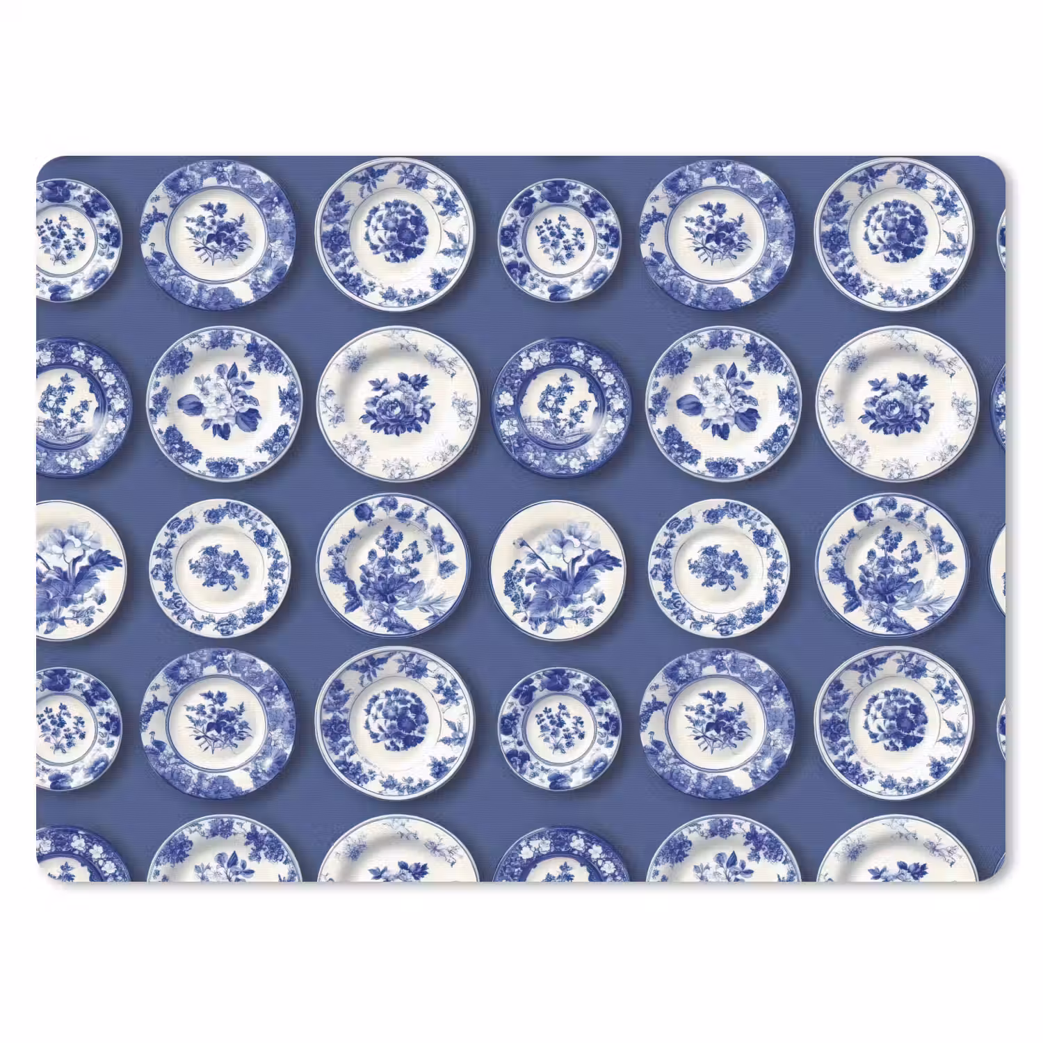Borden - Floraal - Blauw muismat rubber klein 262 -3d