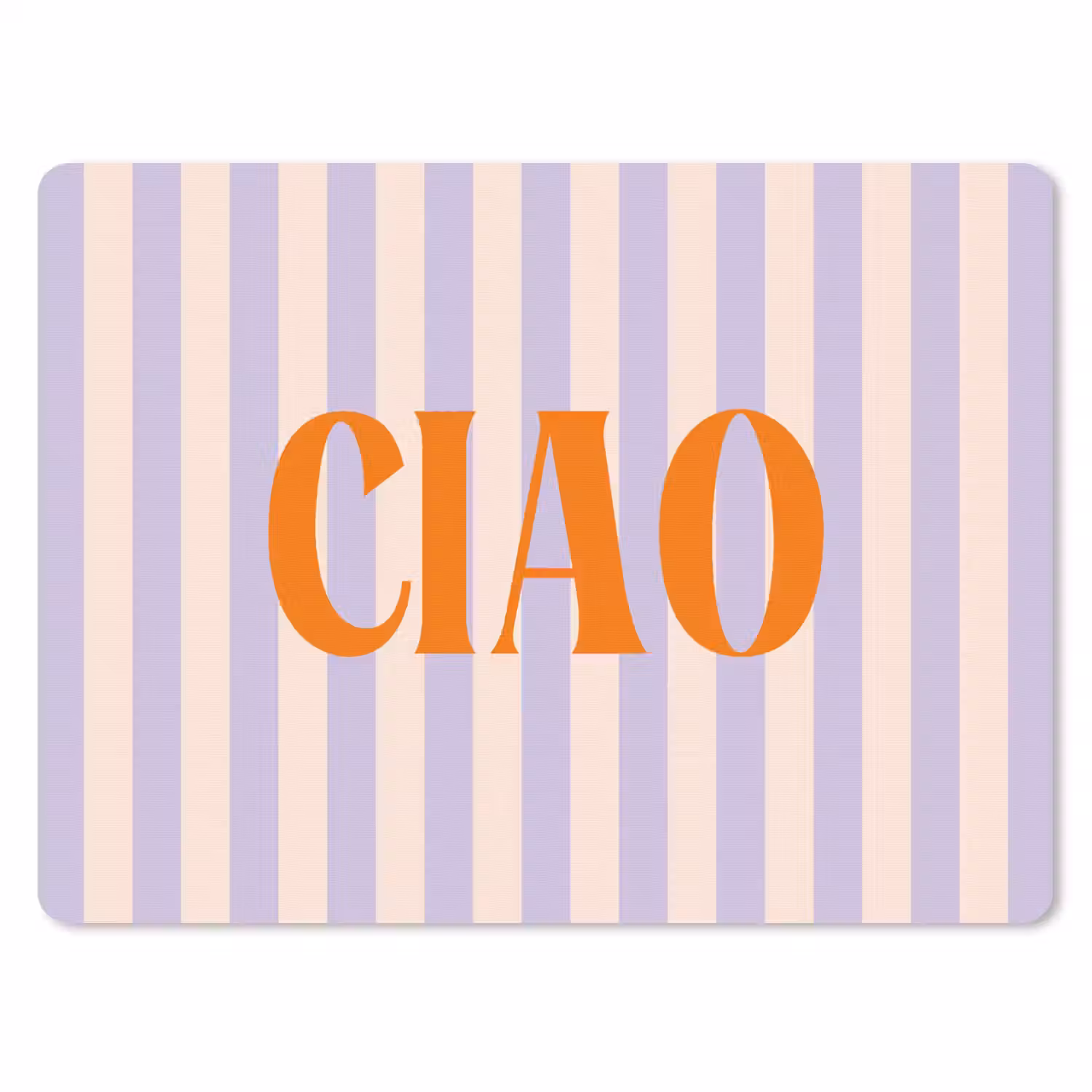 Ciao - Quote - Pastel - Strepen muismat rubber klein -3d