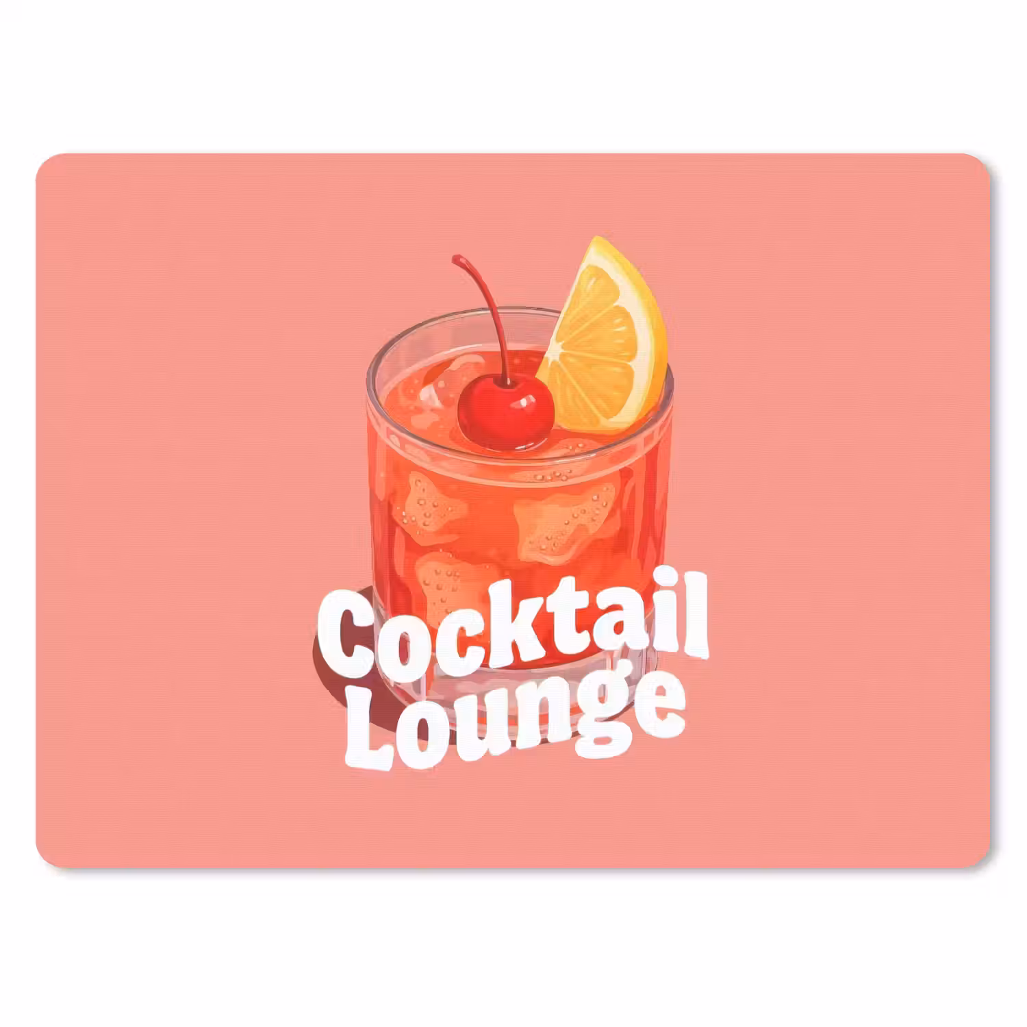 Cocktail Lounge - Glas - Koraal muismat rubber klein -3d