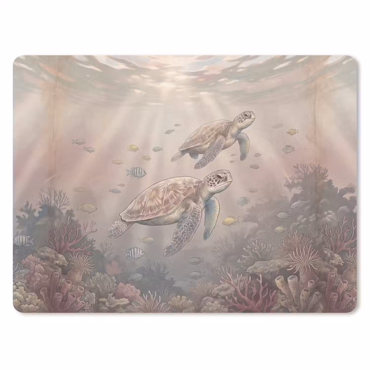 Dier - Onderwater - Oceaan - Illustratie - Zeeleven muismat rubber klein -3d