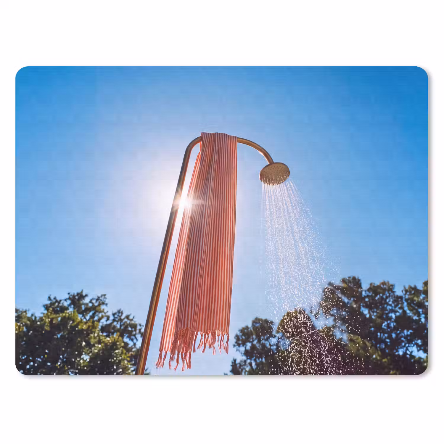 Douche - Water - Zomer - Blauw muismat rubber klein -3d