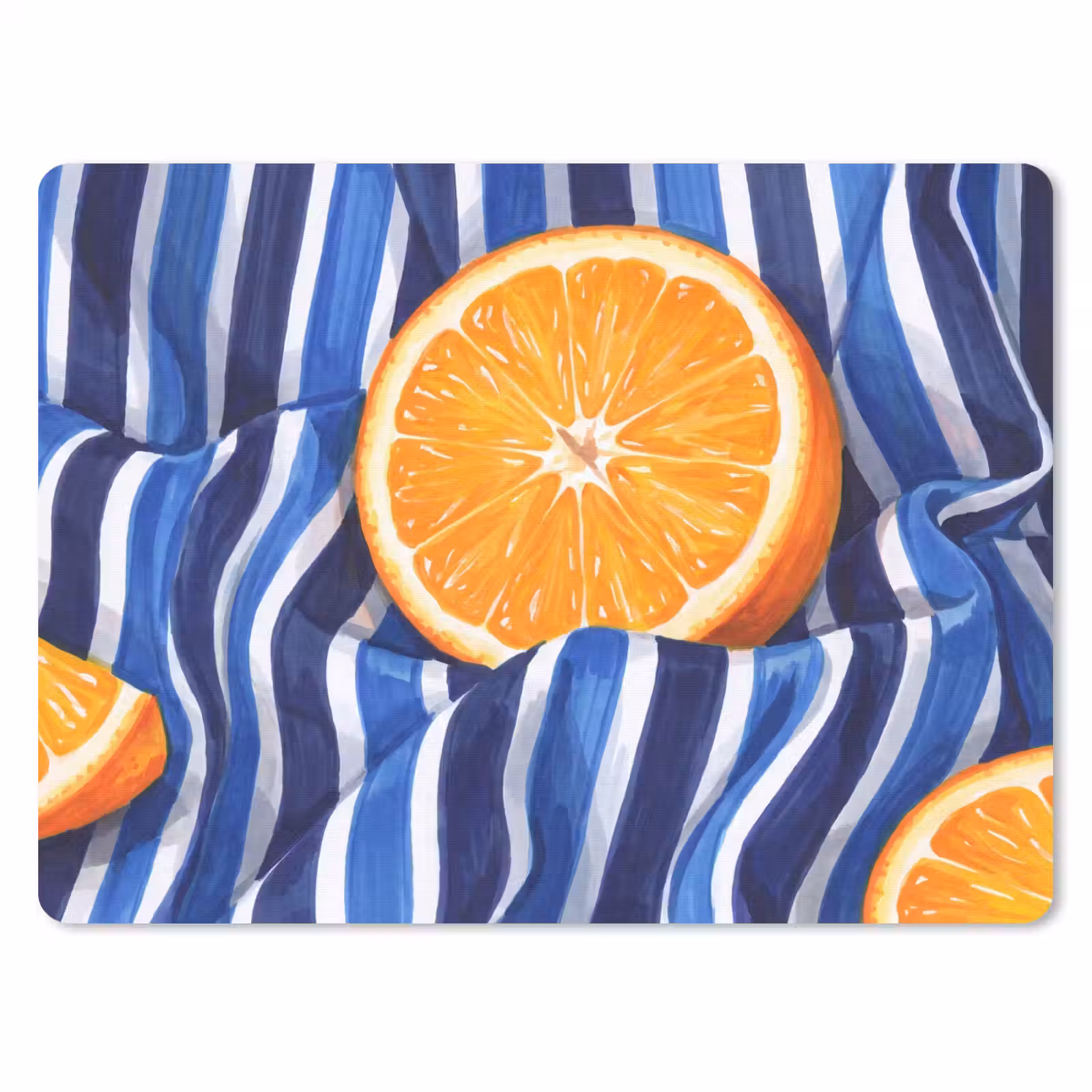 Muismat - Eten - Fruit - Oranje - Eten - Fruit - Oranje muismat rubber klein