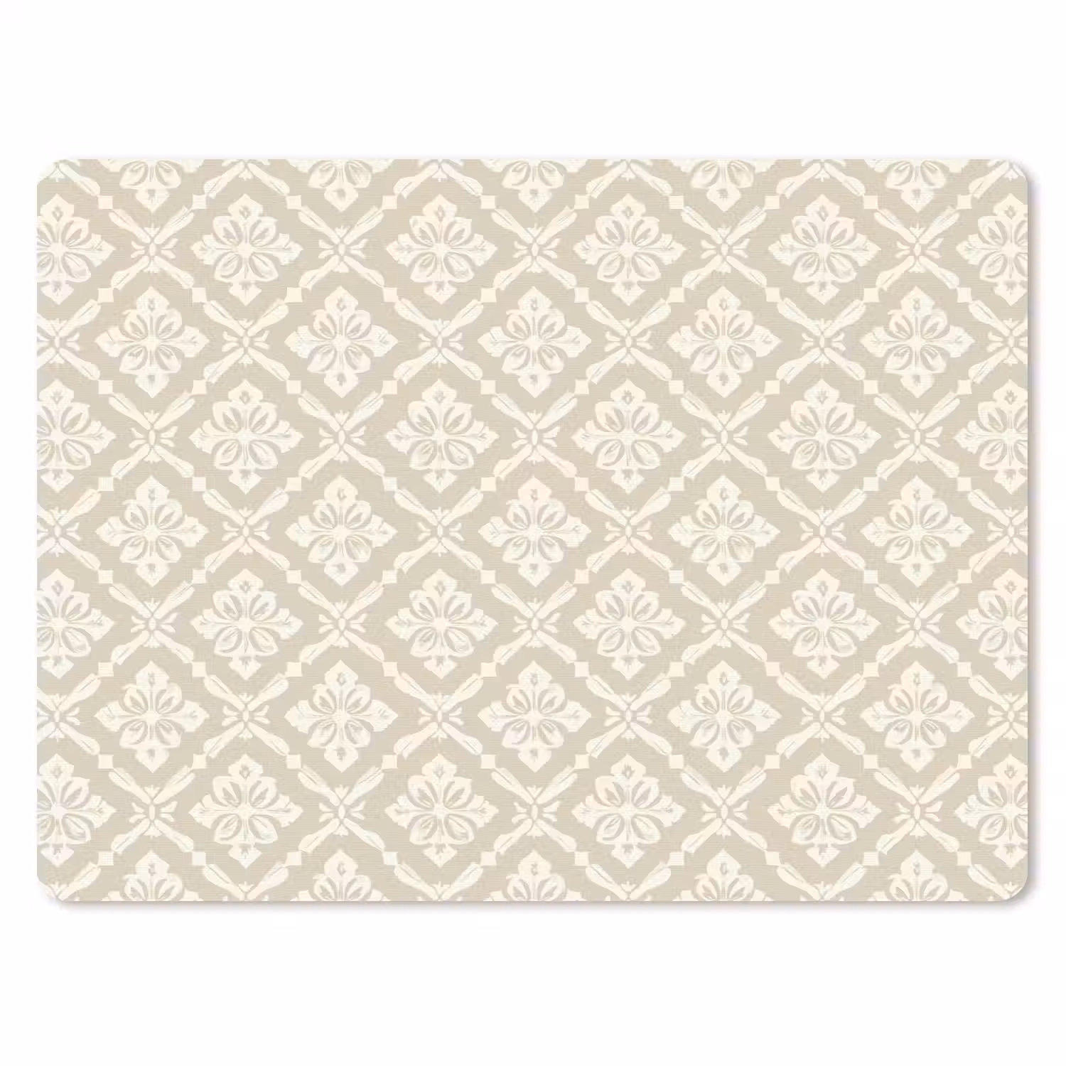Floraal - Ornament - Beige muismat rubber klein 262 -3d