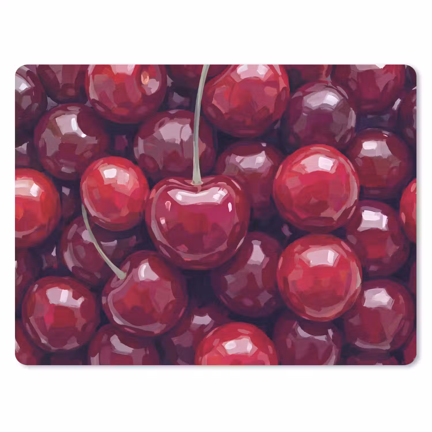 Fruit - Kersen - Eten - Modern - Rood muismat rubber klein -3d