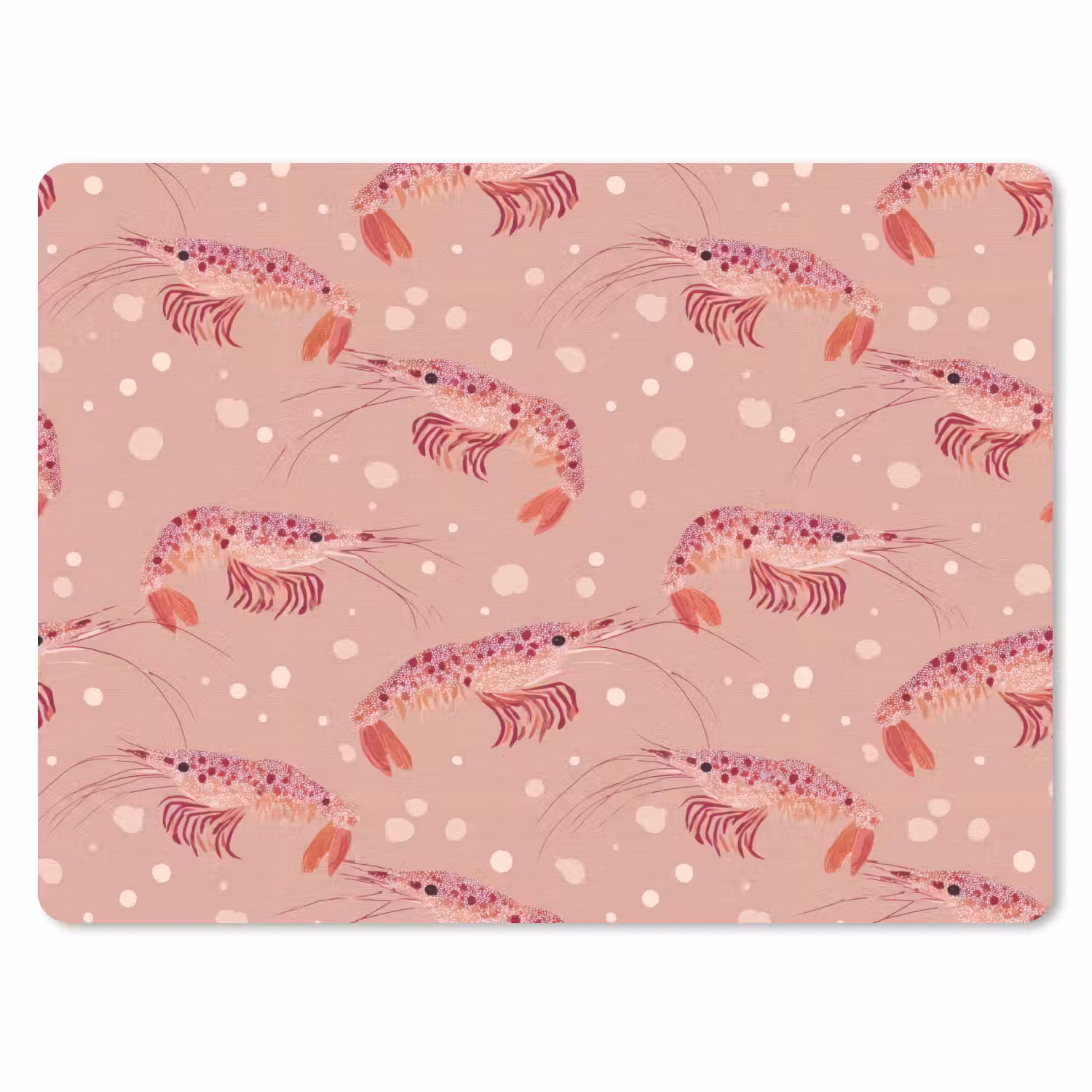 Garnalen - Stippen - Roze muismat rubber klein 262 -3d