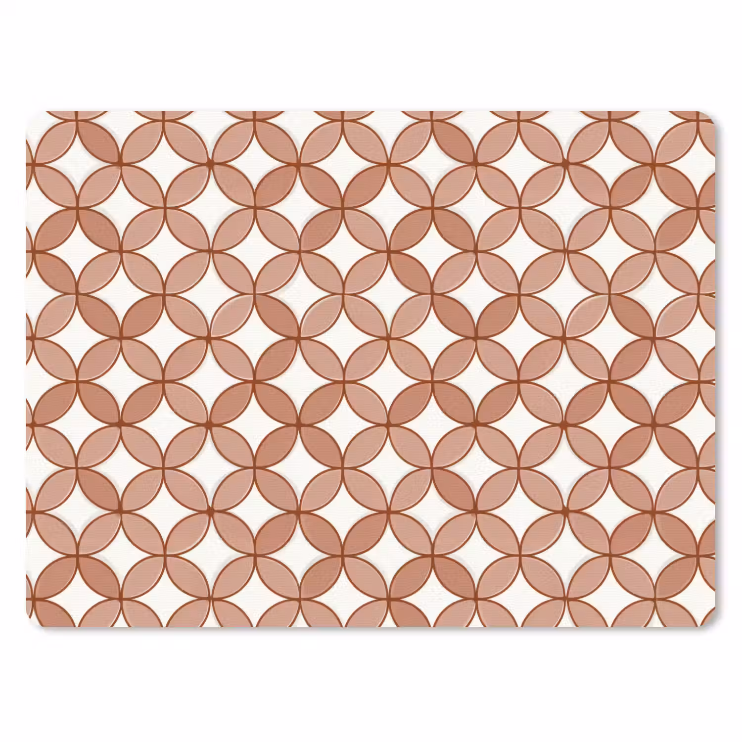 Geometrisch - Cirkels - Modern - Terracotta muismat rubber klein 262 -3d