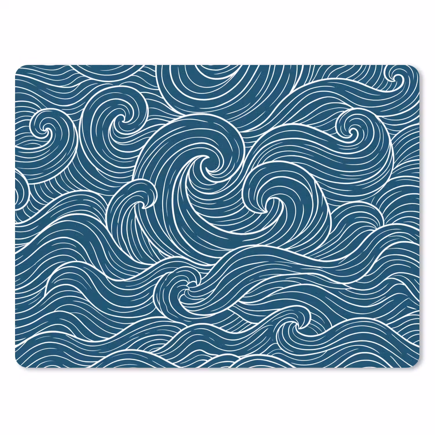 Golven - Spiraal - Water - Abstract - Blauw muismat rubber klein -3d