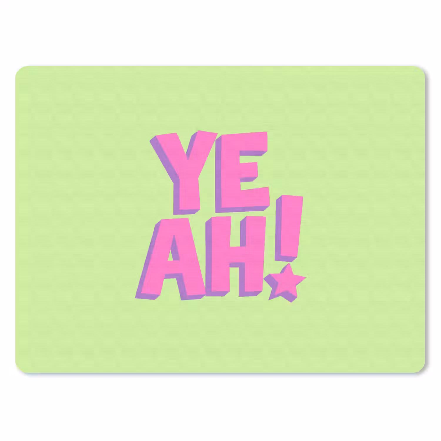 Groen - Neon - Quote muismat rubber klein -3d