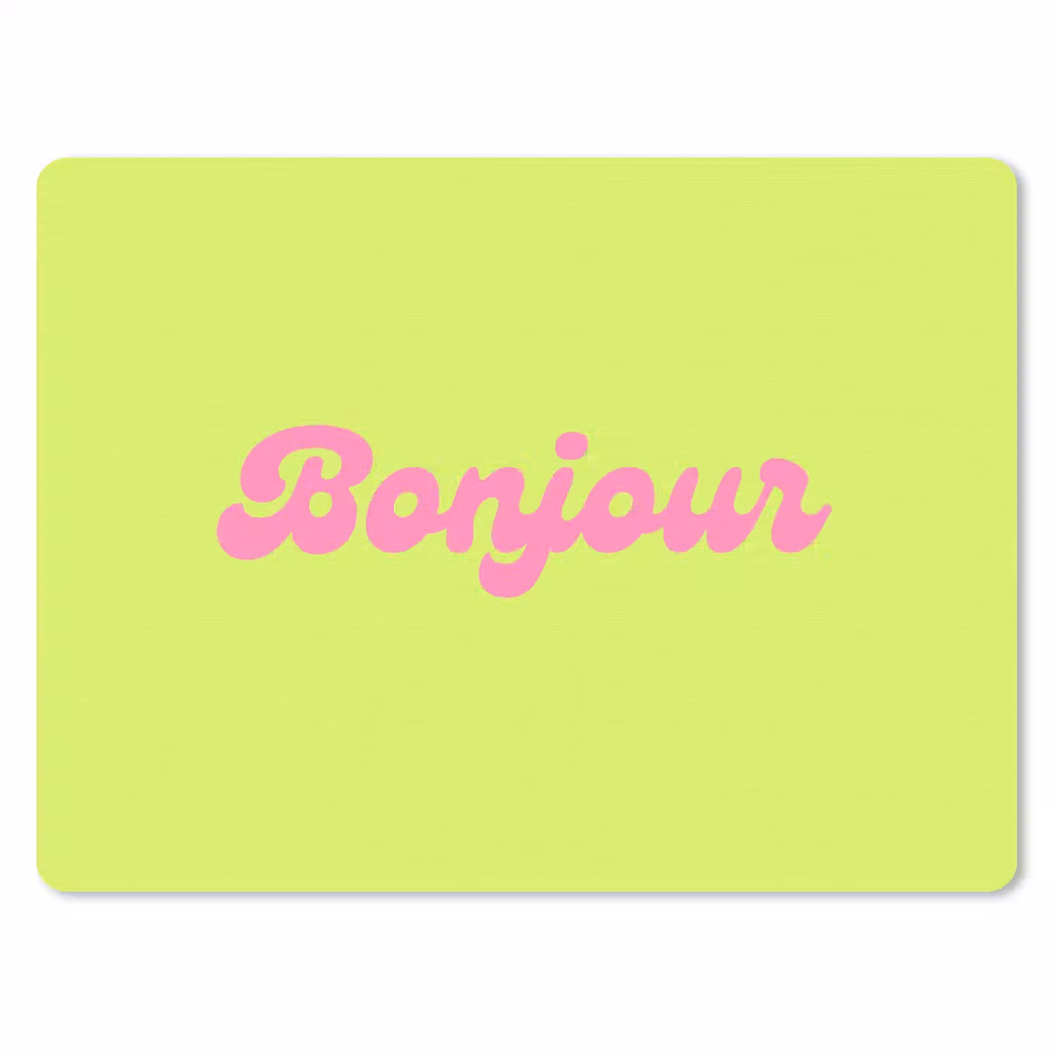 Groen - Roze bonjour - Retro muismat rubber klein -3d